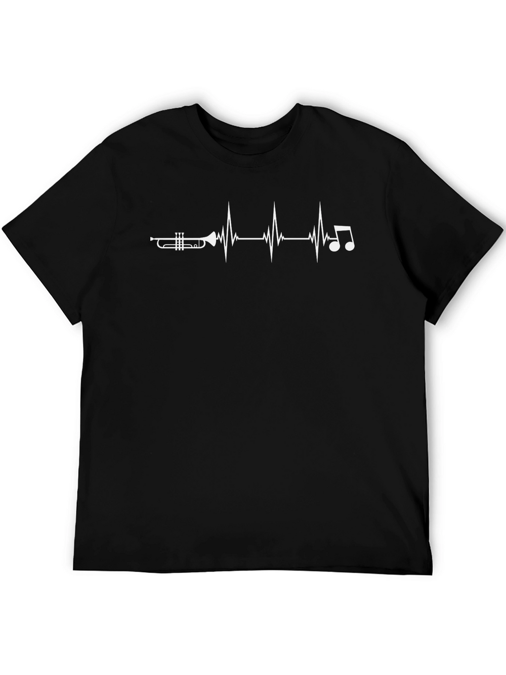 Trumpet Heartbeat Music T-Shirt - Black