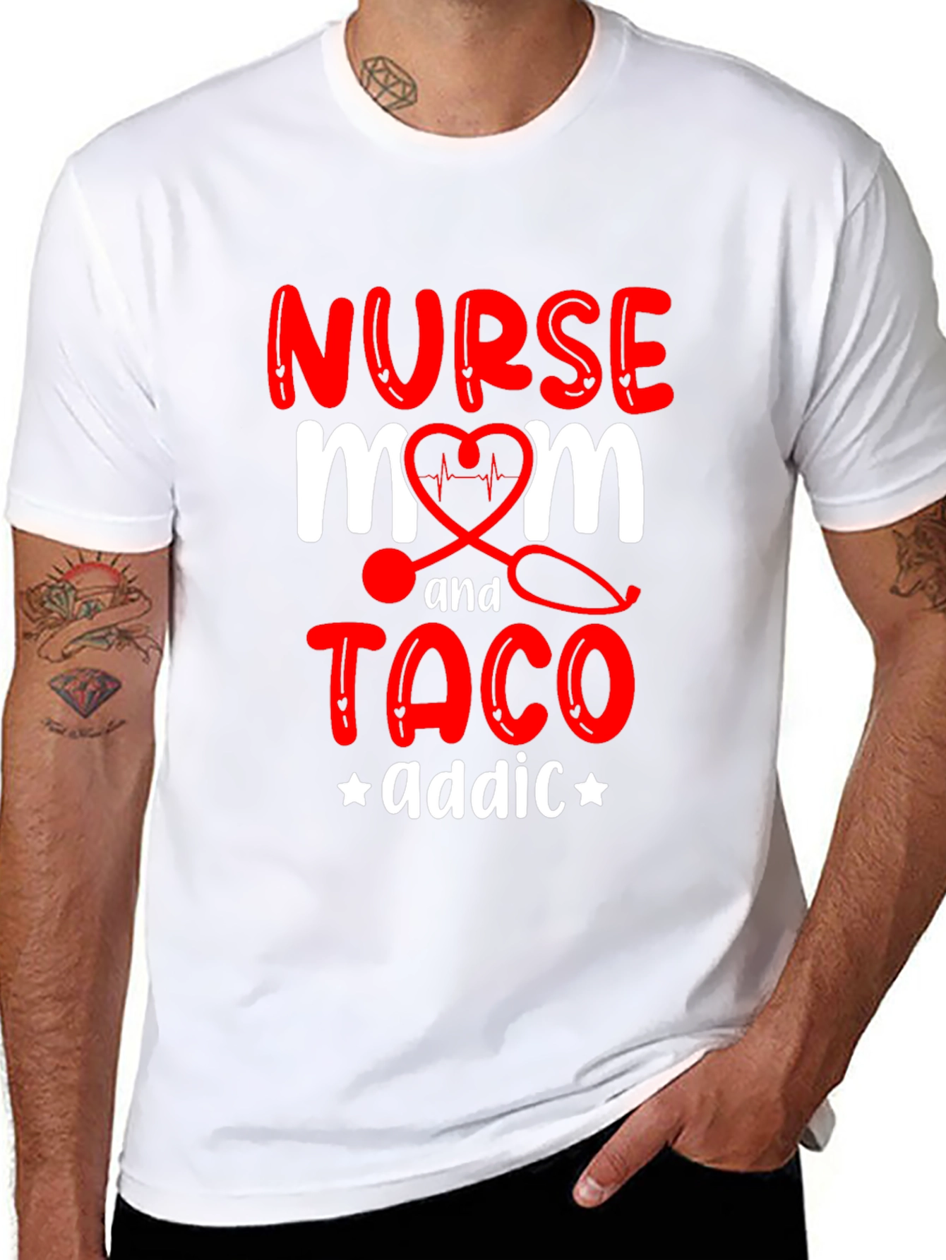 Nurse Mom Taco Addict Graphic T-Shirt