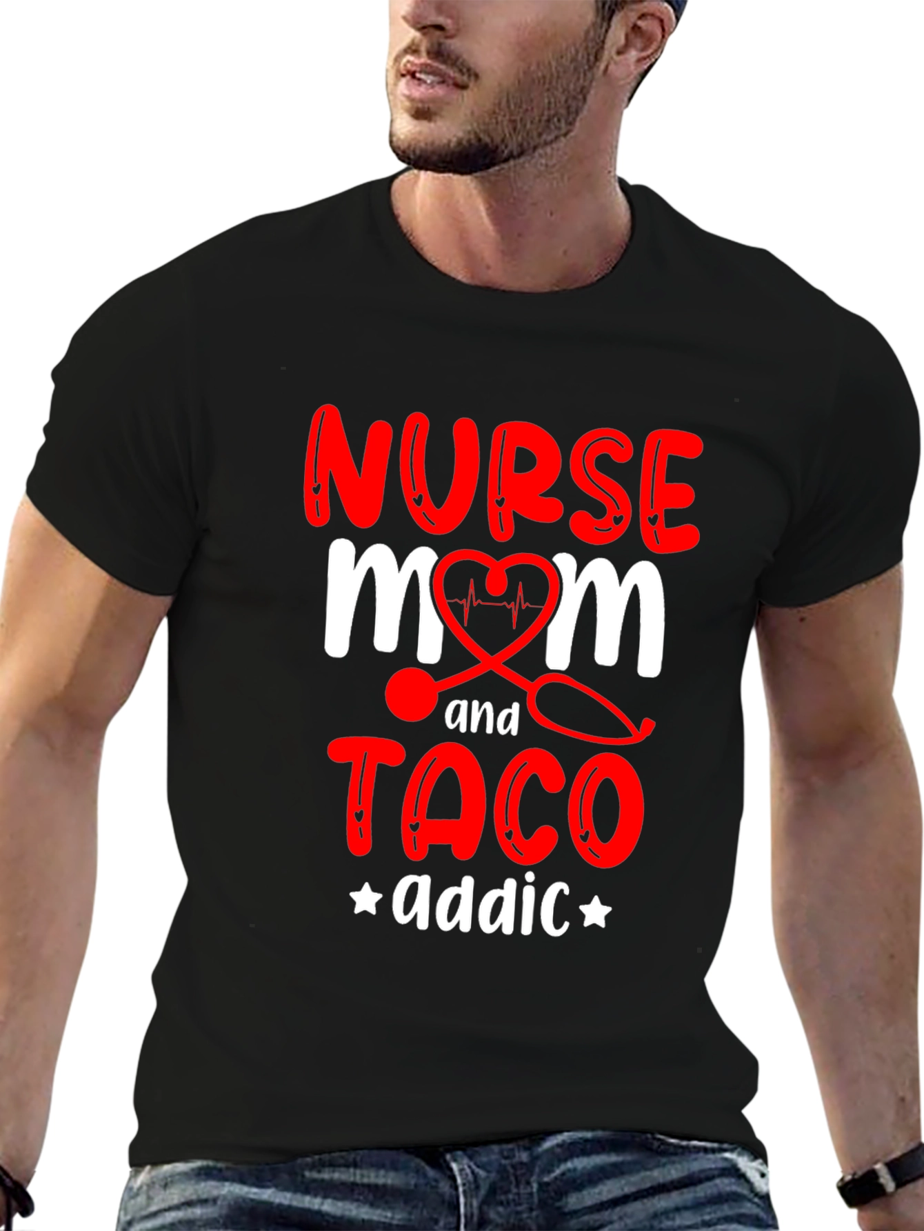 Nurse Mom Taco Addict Graphic T-Shirt