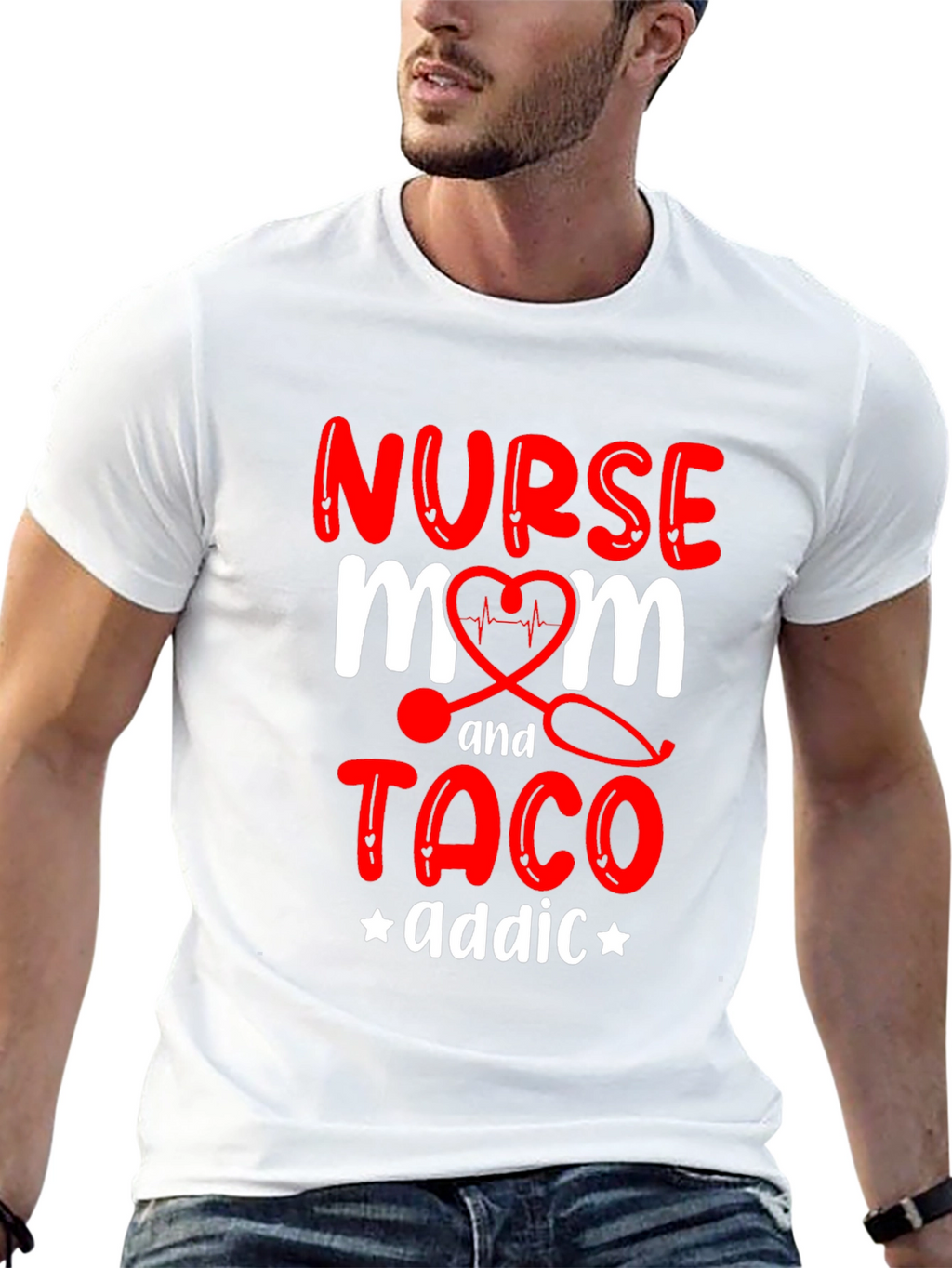 Nurse Mom Taco Addict Graphic T-Shirt