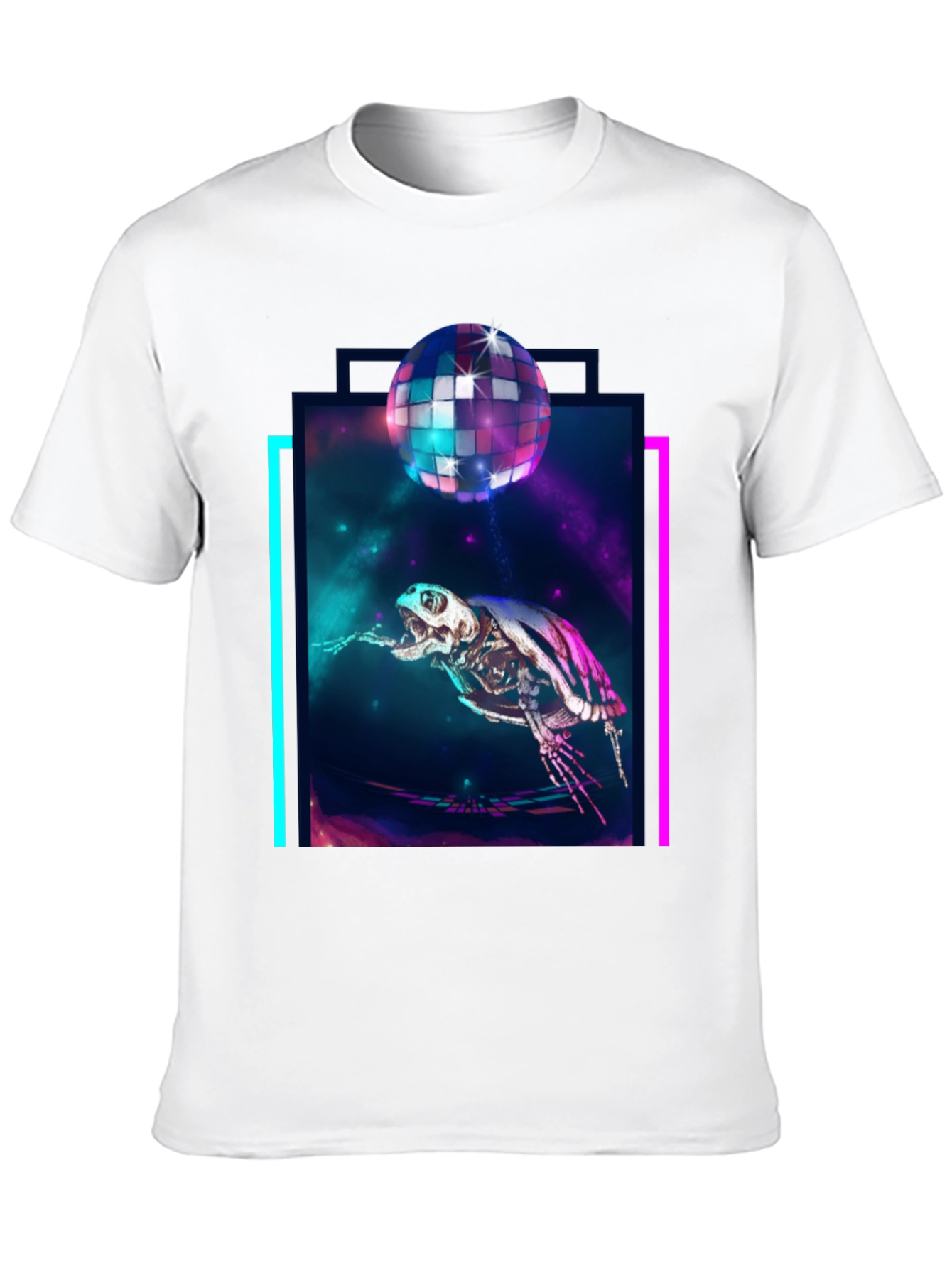 Cosmic Turtle Skeleton Disco Party T-Shirt