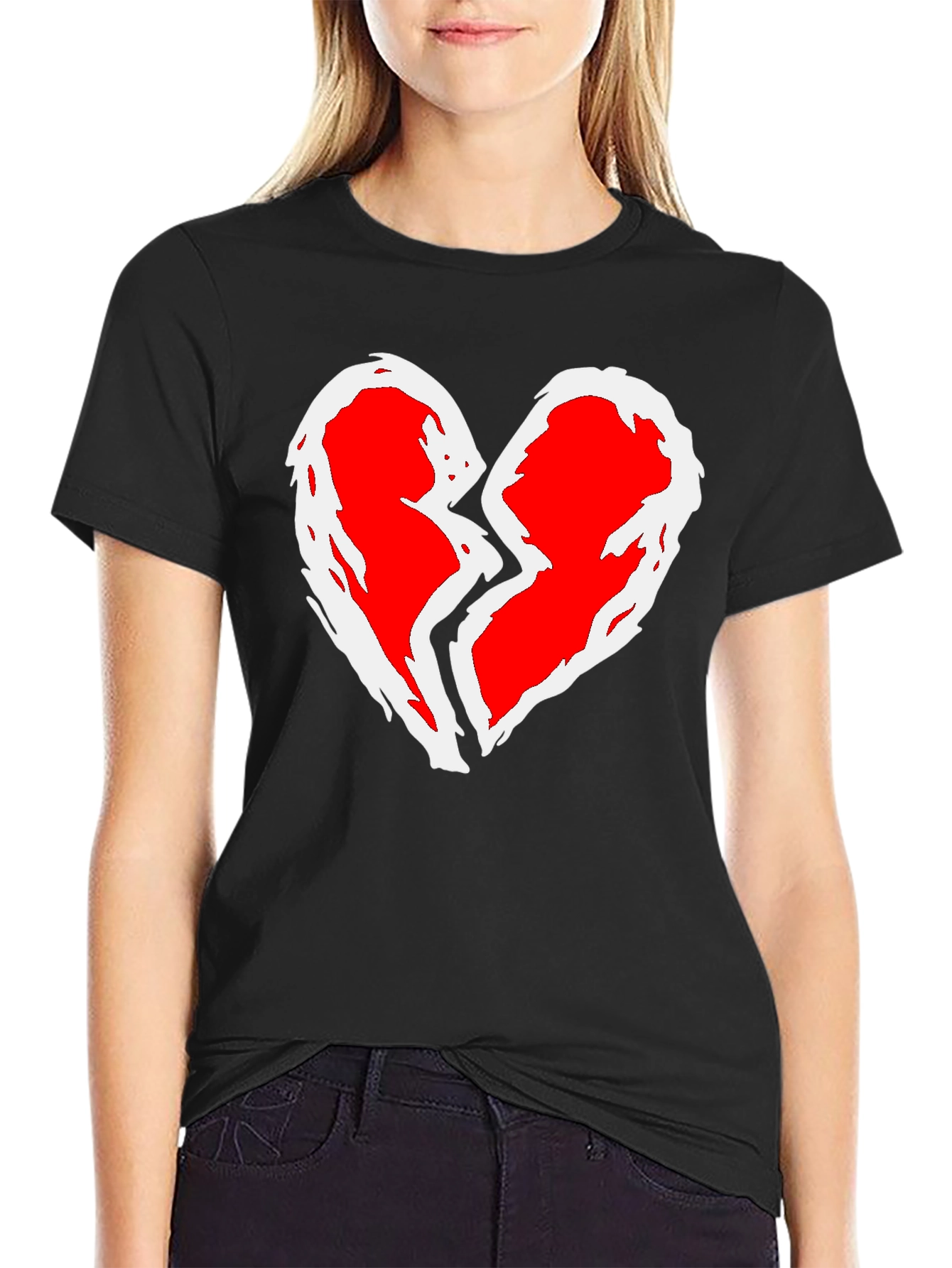 Broken Heart Graphic T-Shirt - Black Cotton Tee