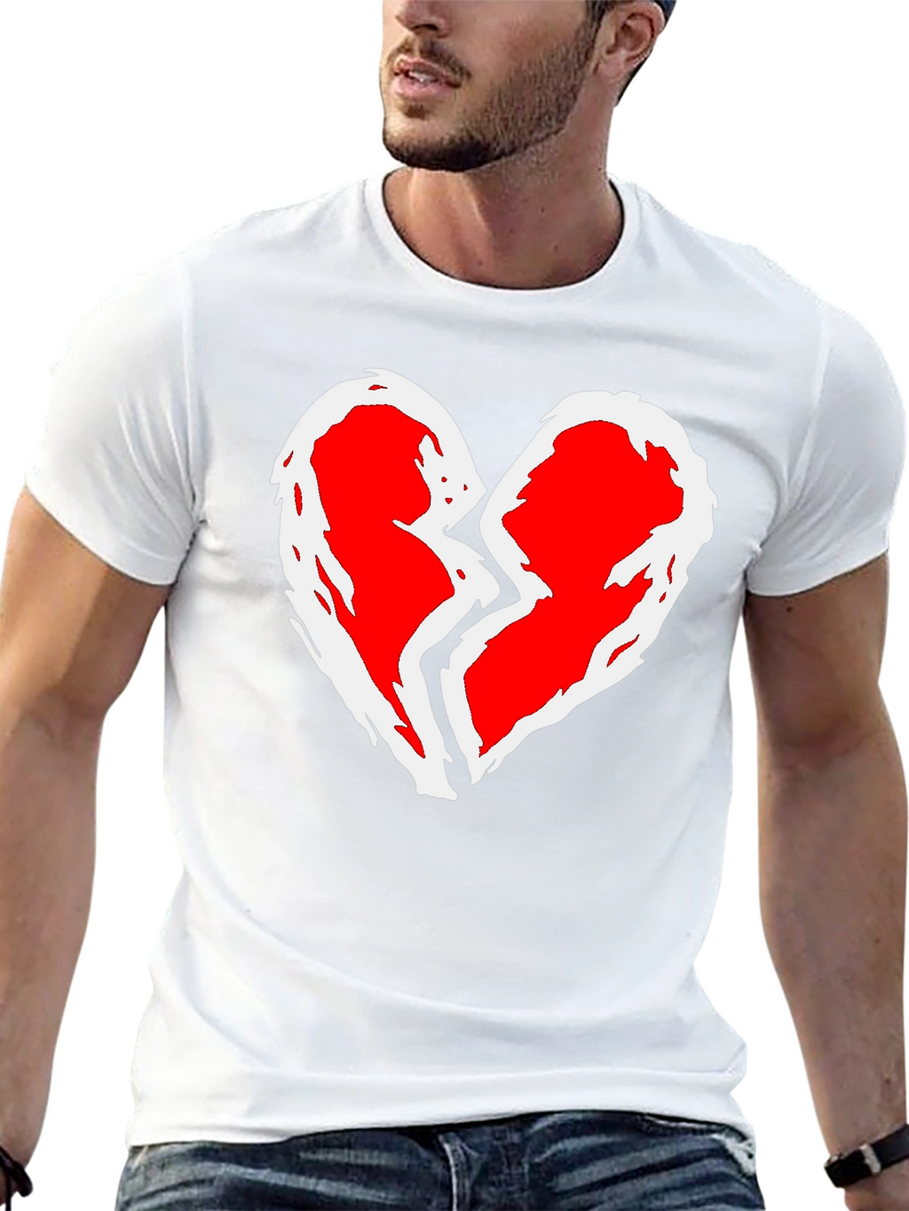 Broken Heart Graphic T-Shirt - Black Cotton Tee