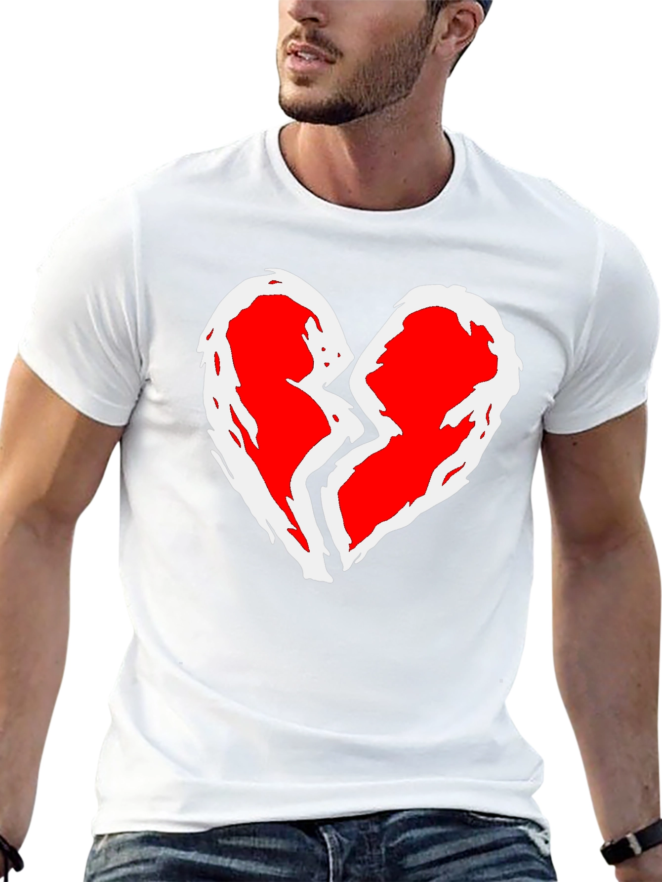Broken Heart Graphic T-Shirt - Black Cotton Tee