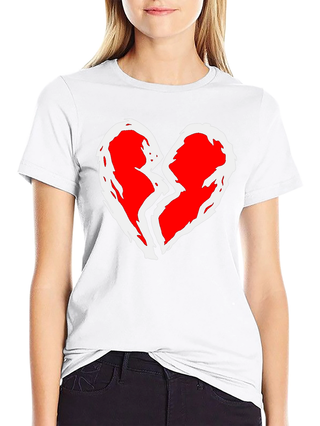 Broken Heart Graphic T-Shirt - Black Cotton Tee