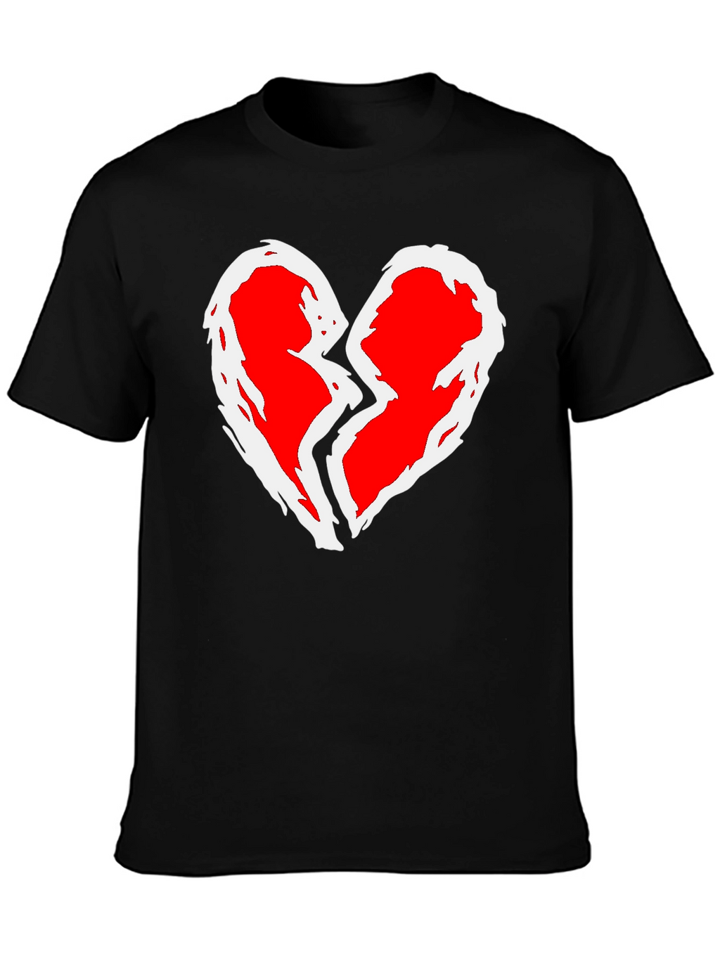 Broken Heart Graphic T-Shirt - Black Cotton Tee