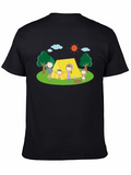 Camping Family Graphic Tee - Black