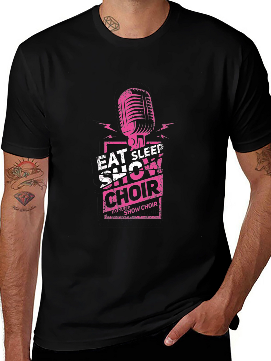 Eat Sleep Show Choir Black Graphic T-Shirt