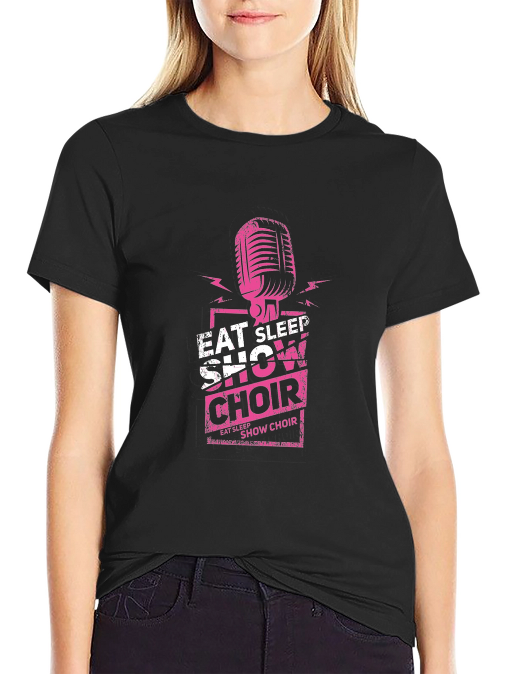 Eat Sleep Show Choir Black Graphic T-Shirt