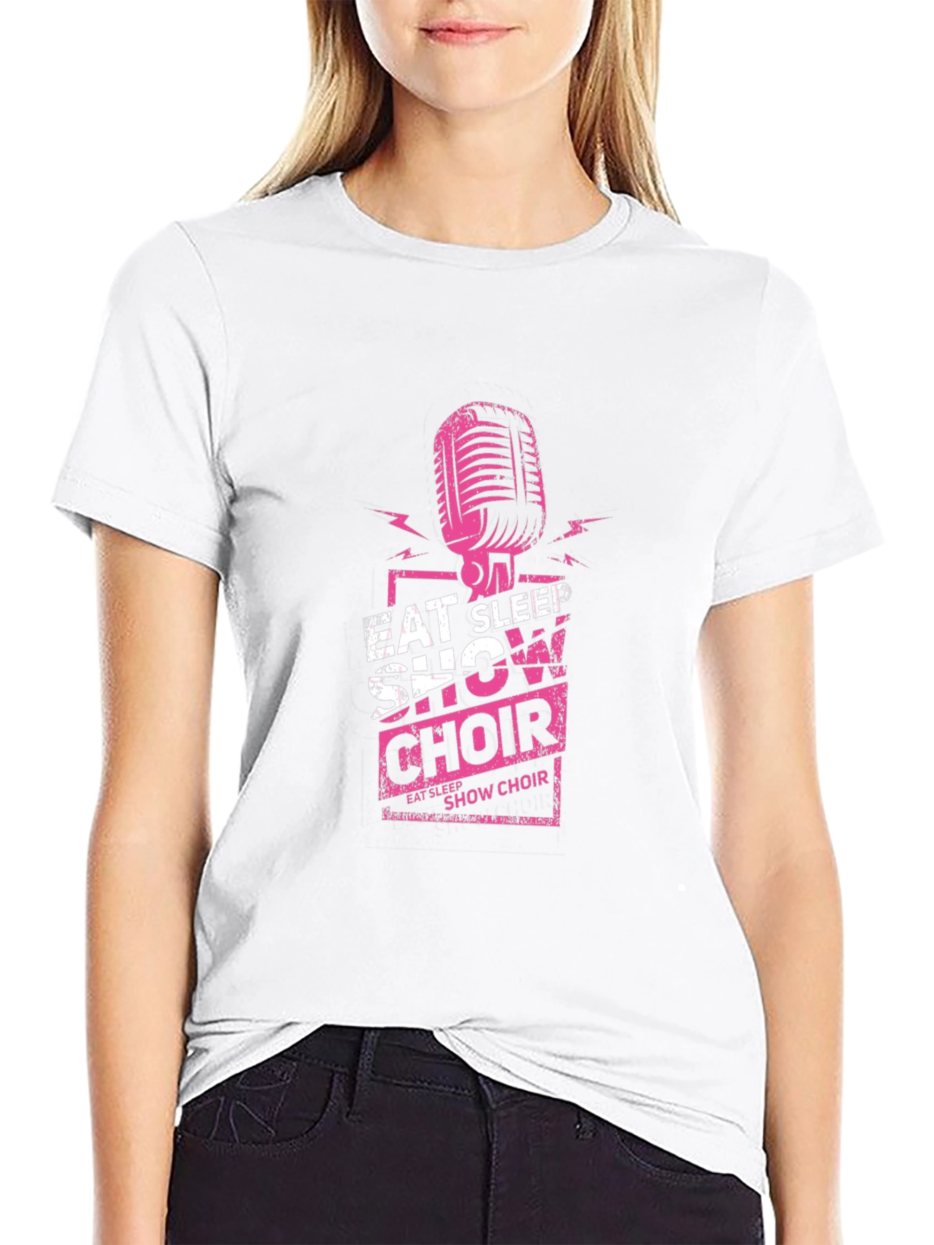 Eat Sleep Show Choir Black Graphic T-Shirt