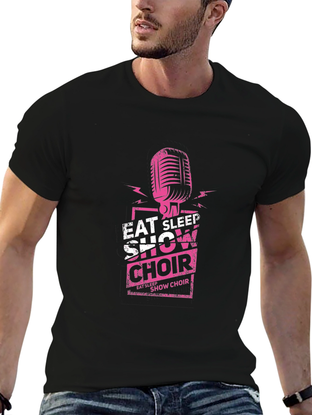 Eat Sleep Show Choir Black Graphic T-Shirt