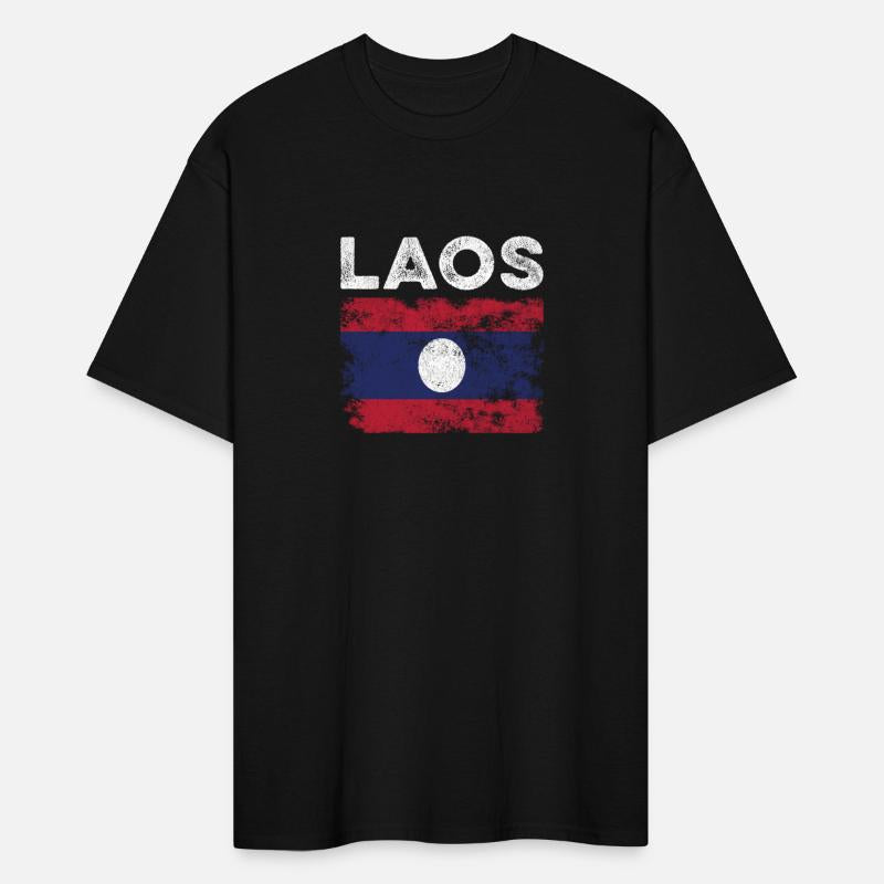 Laos Flag Distressed - Lao Flag