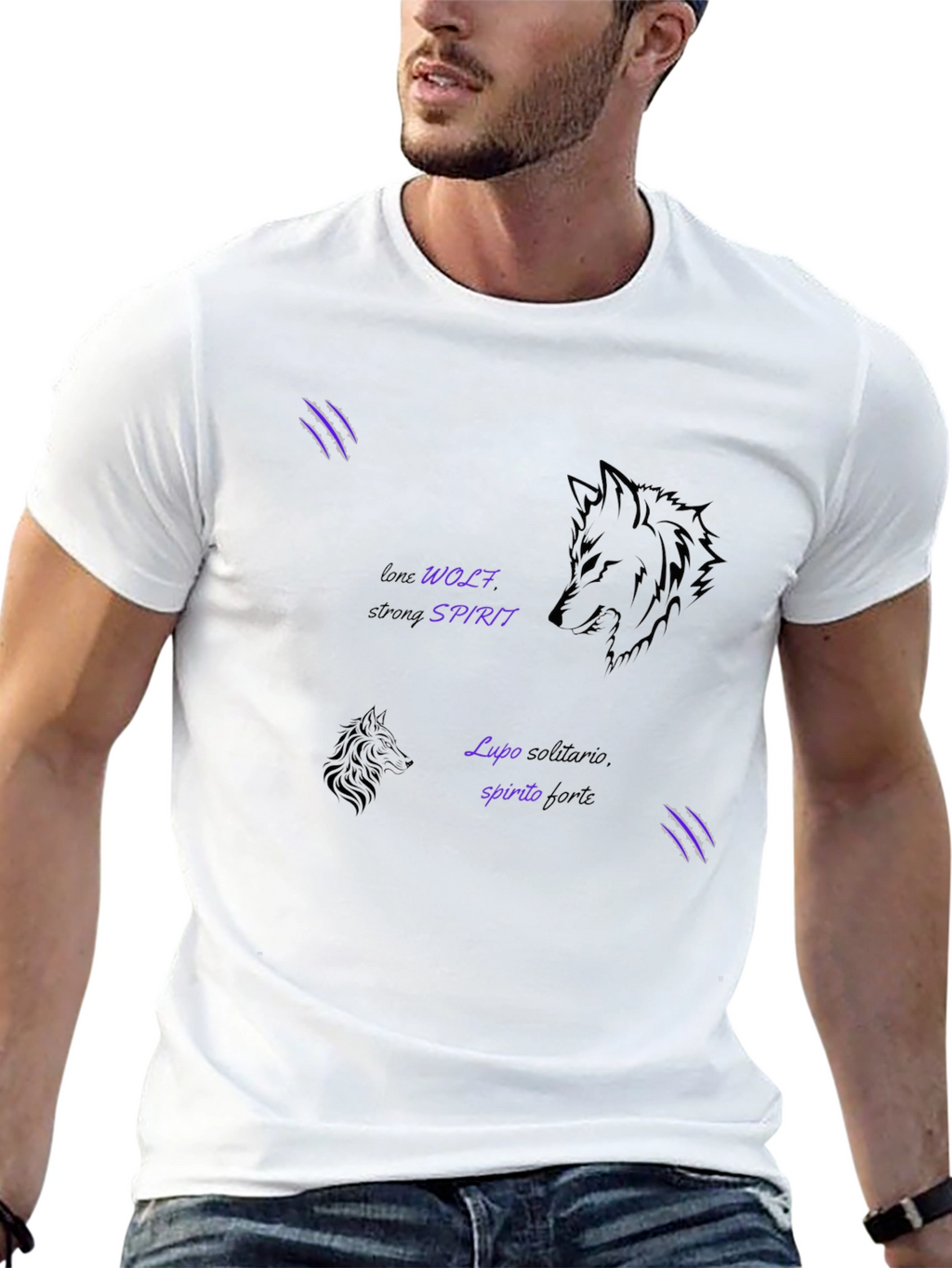 Lone Wolf Spirit Graphic Tee - Black
