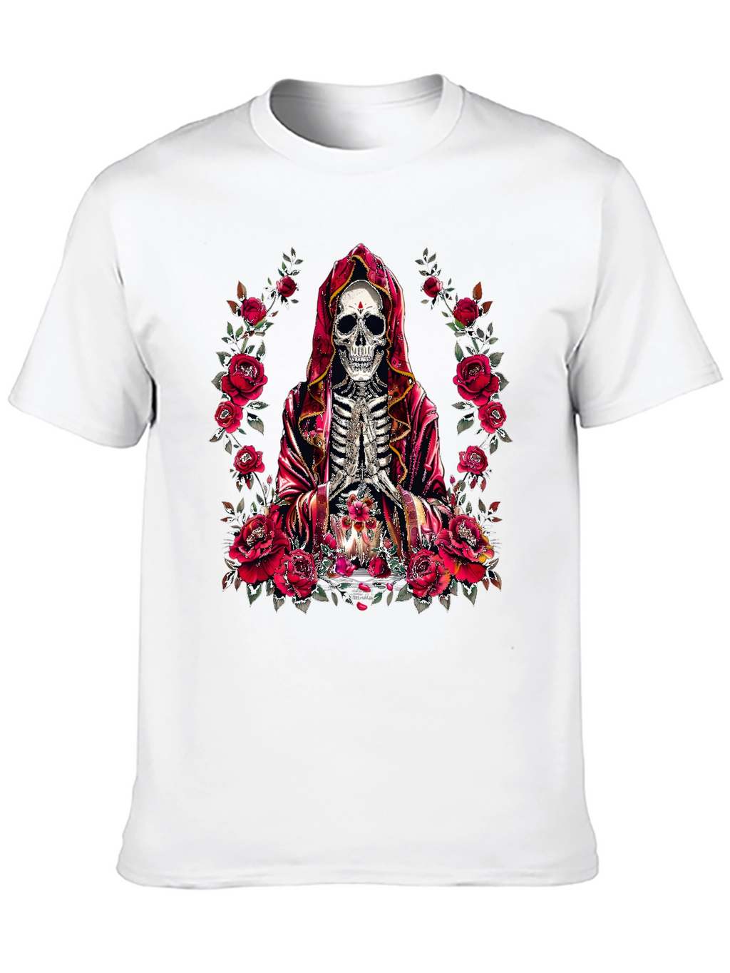 Rose & Skull Graphic T-Shirt - Gothic Style