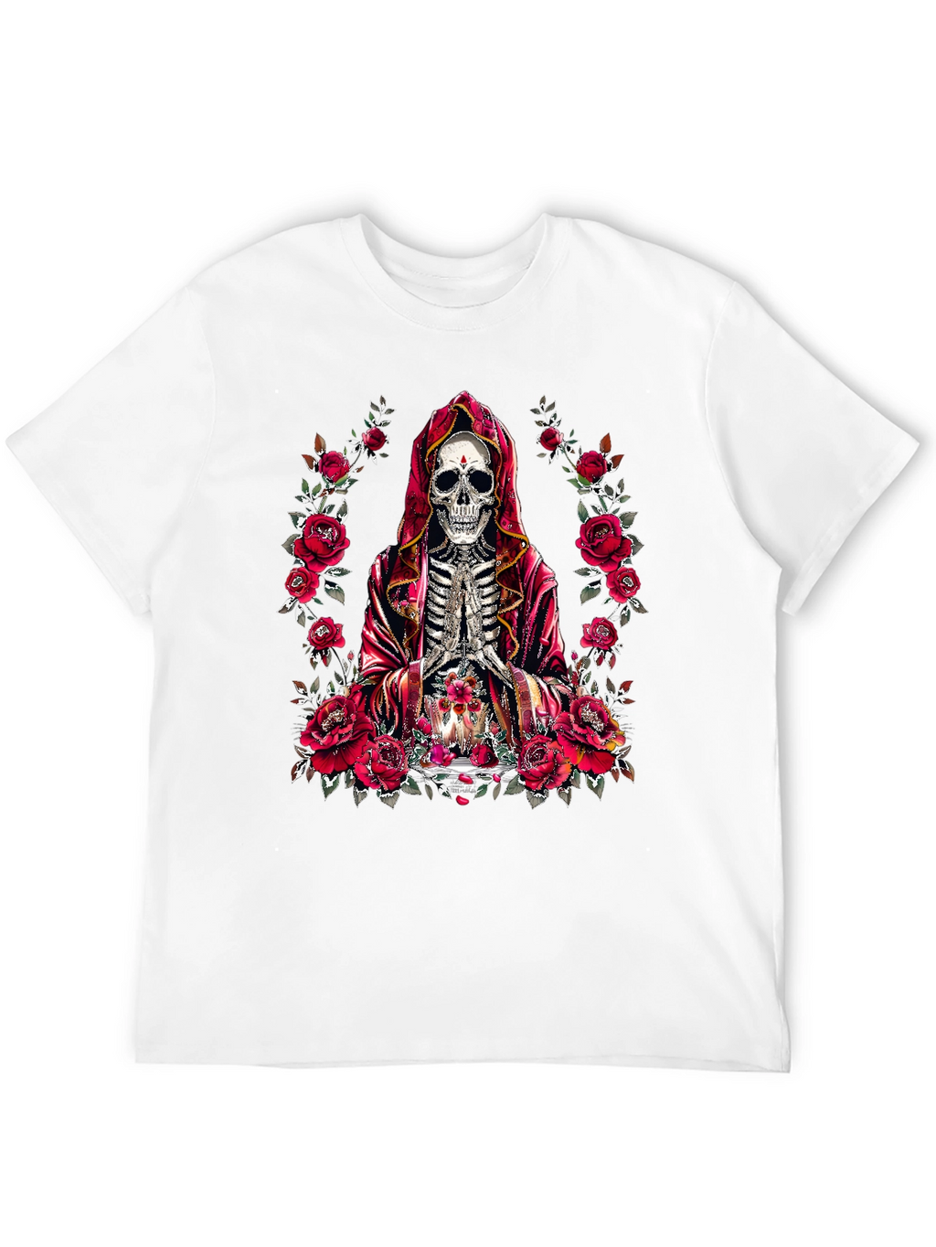 Rose & Skull Graphic T-Shirt - Gothic Style