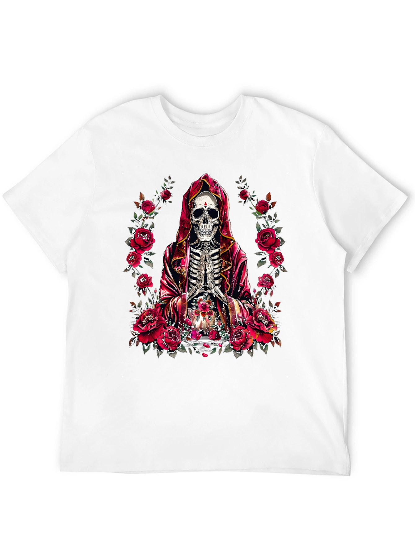 Rose & Skull Graphic T-Shirt - Gothic Style