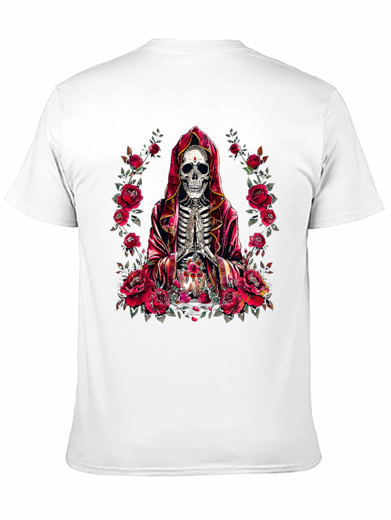 Rose & Skull Graphic T-Shirt - Gothic Style