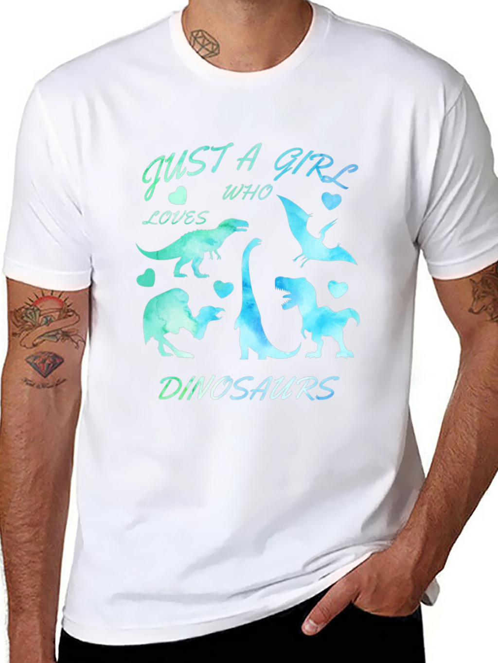 Girl Loves Dinosaurs Graphic Tee - Trendy Dinosaur Shirt
