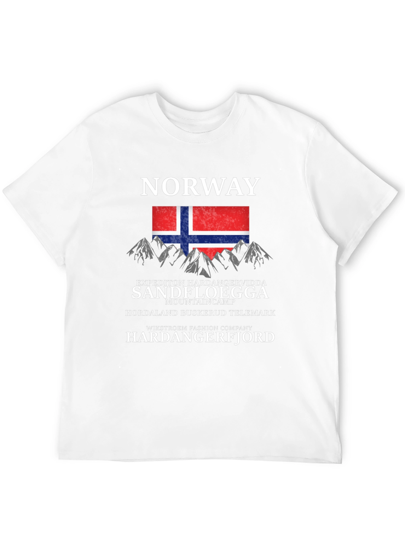 Norway Mountain Graphic Black T-Shirt