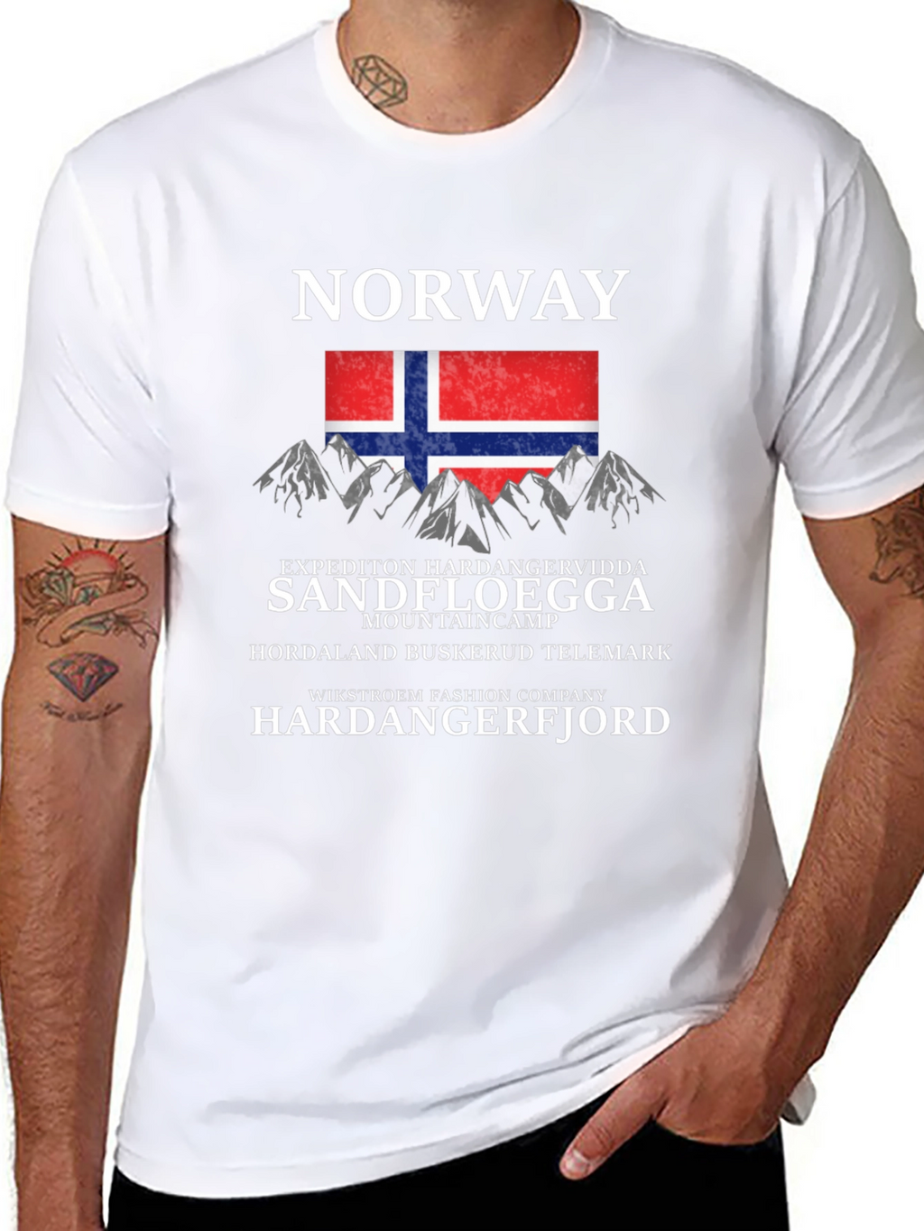 Norway Mountain Graphic Black T-Shirt