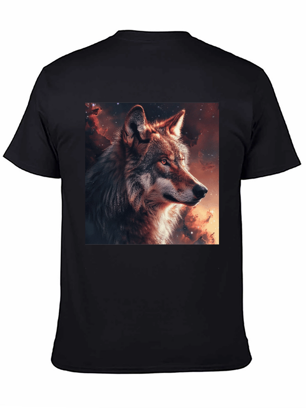 Wolf Galaxy Graphic T-Shirt - Mens Black Tee