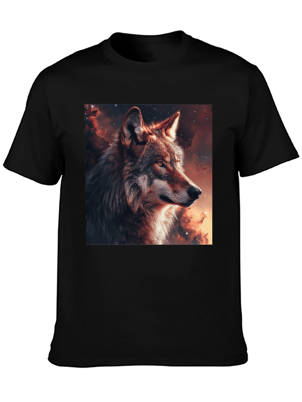 Wolf Galaxy Graphic T-Shirt - Mens Black Tee