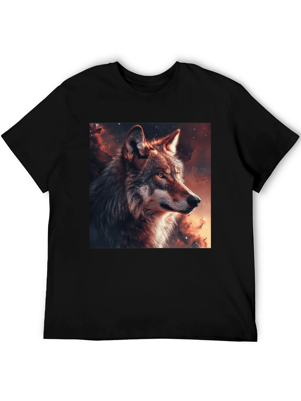Wolf Galaxy Graphic T-Shirt - Mens Black Tee