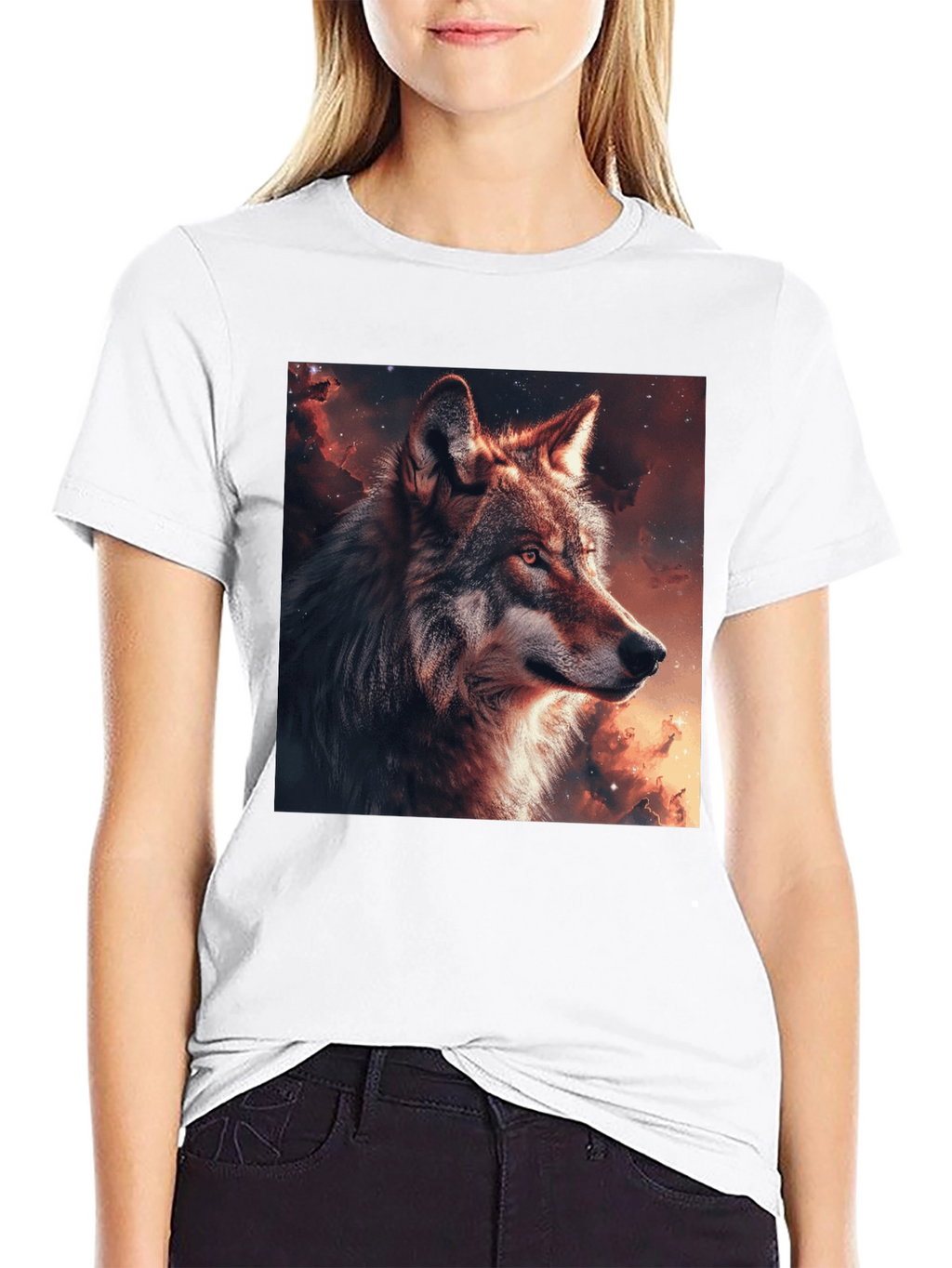Wolf Galaxy Graphic T-Shirt - Mens Black Tee
