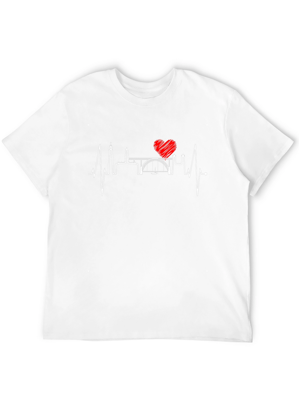 Heartbeat Cityscape T-Shirt - Black