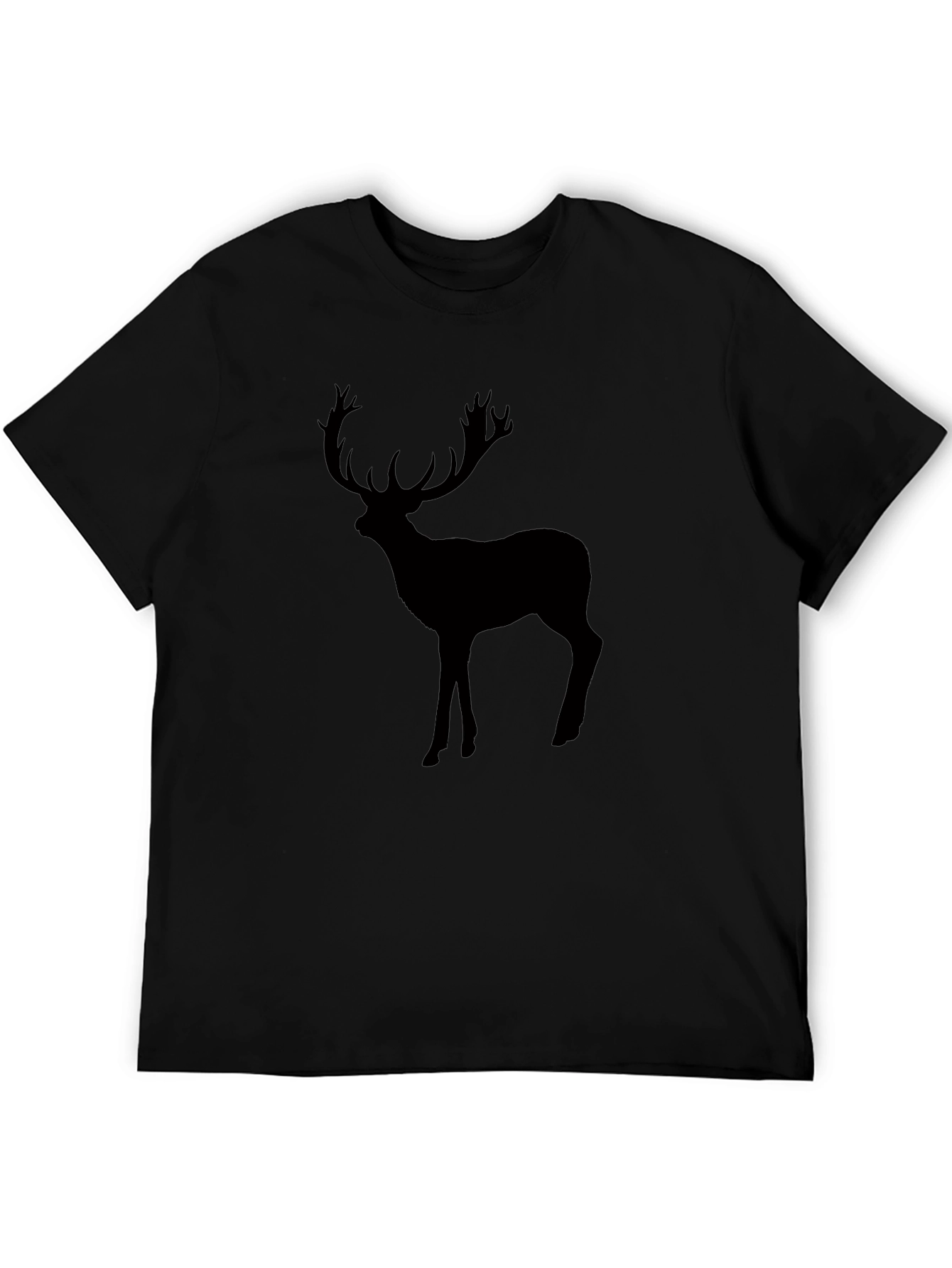 Black Deer Graphic Tee - Mens Crew Neck T-Shirt