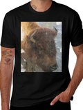 Bison Graphic Print Black T-Shirt