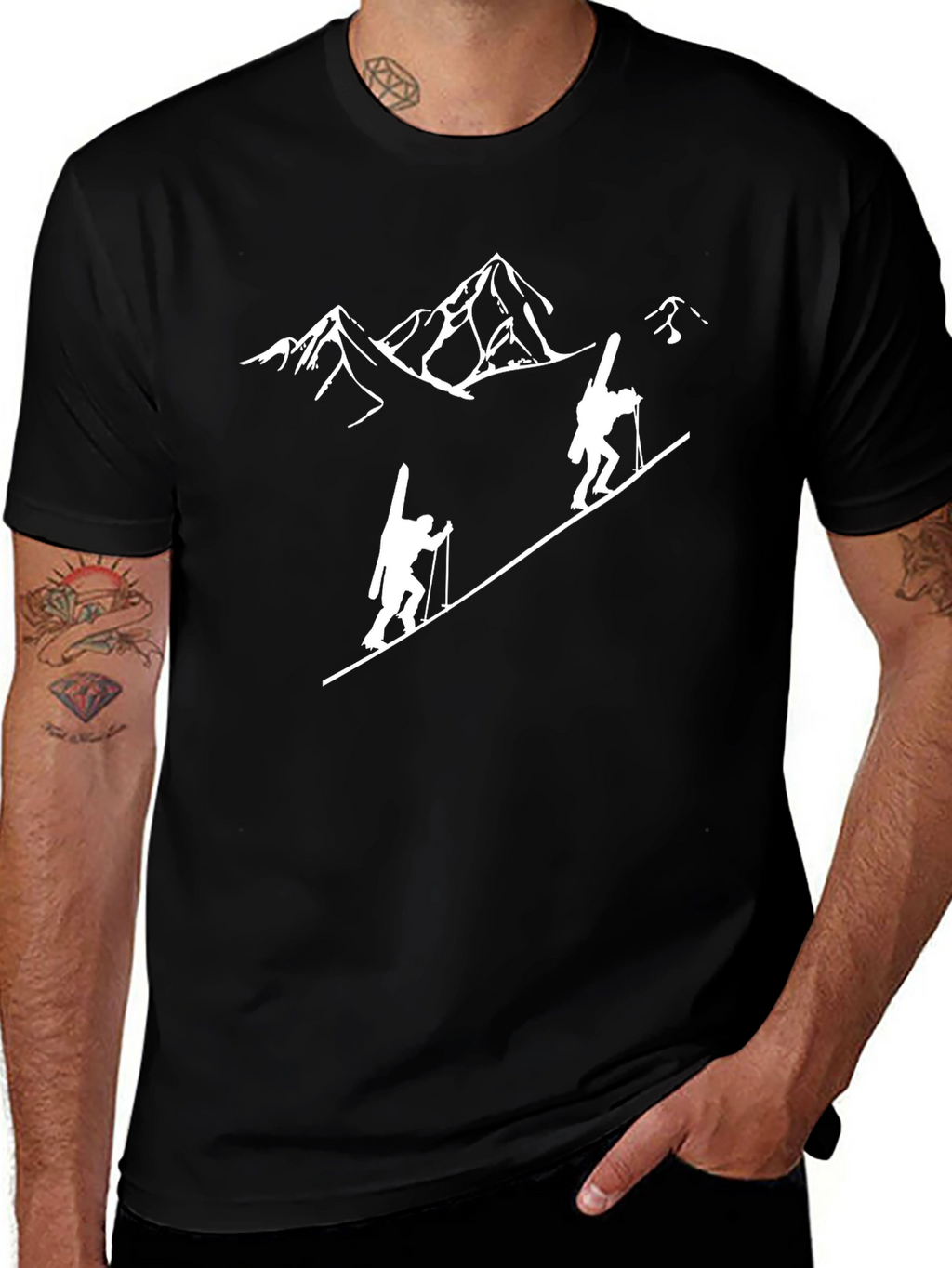 Mountain Climber Graphic Tee - Black