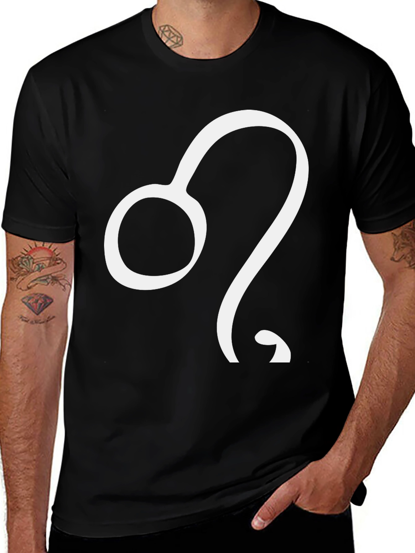 Leo Zodiac T-Shirt - Black Cotton Tee