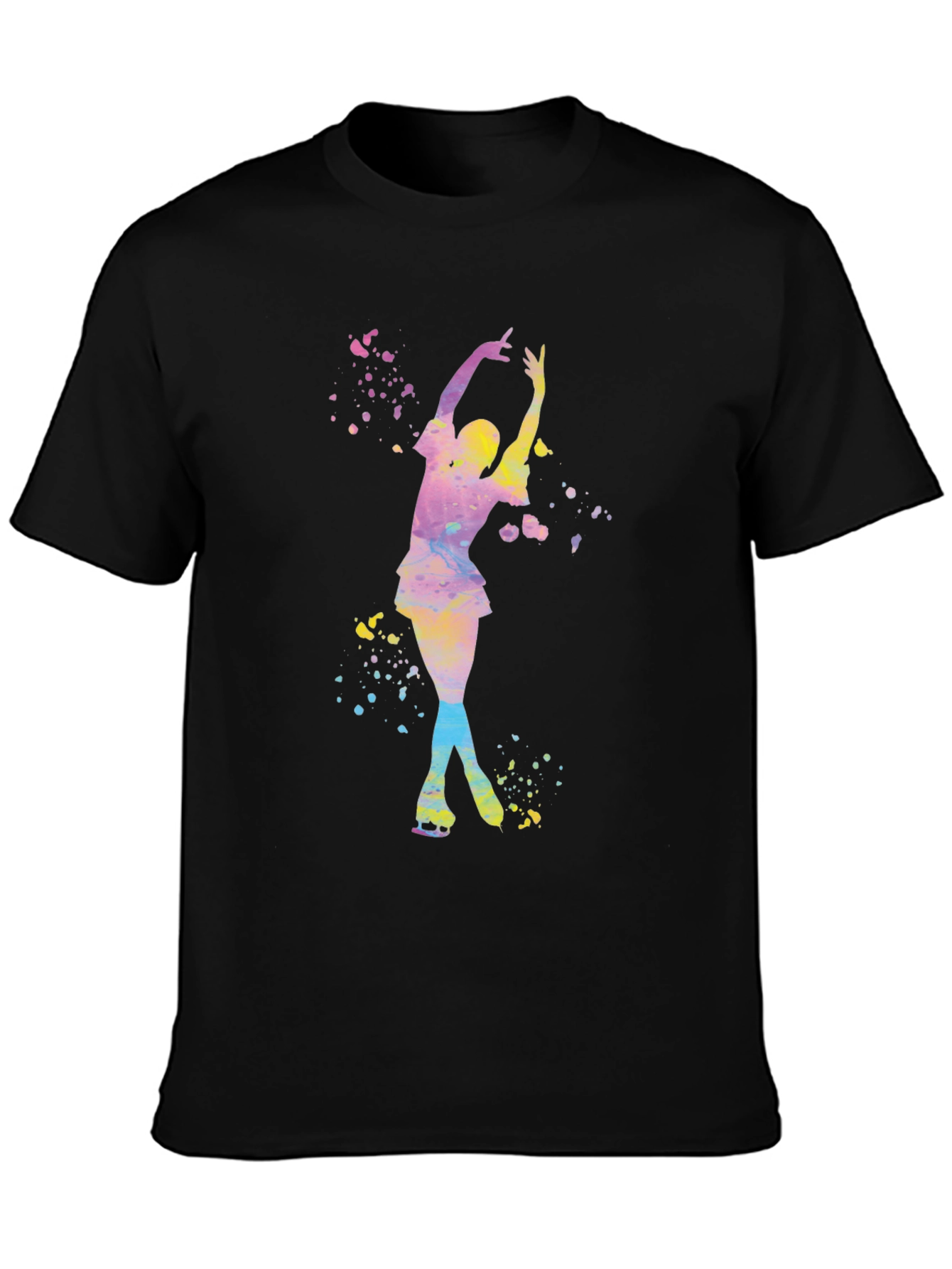Figure Skater Watercolor Graphic T-Shirt