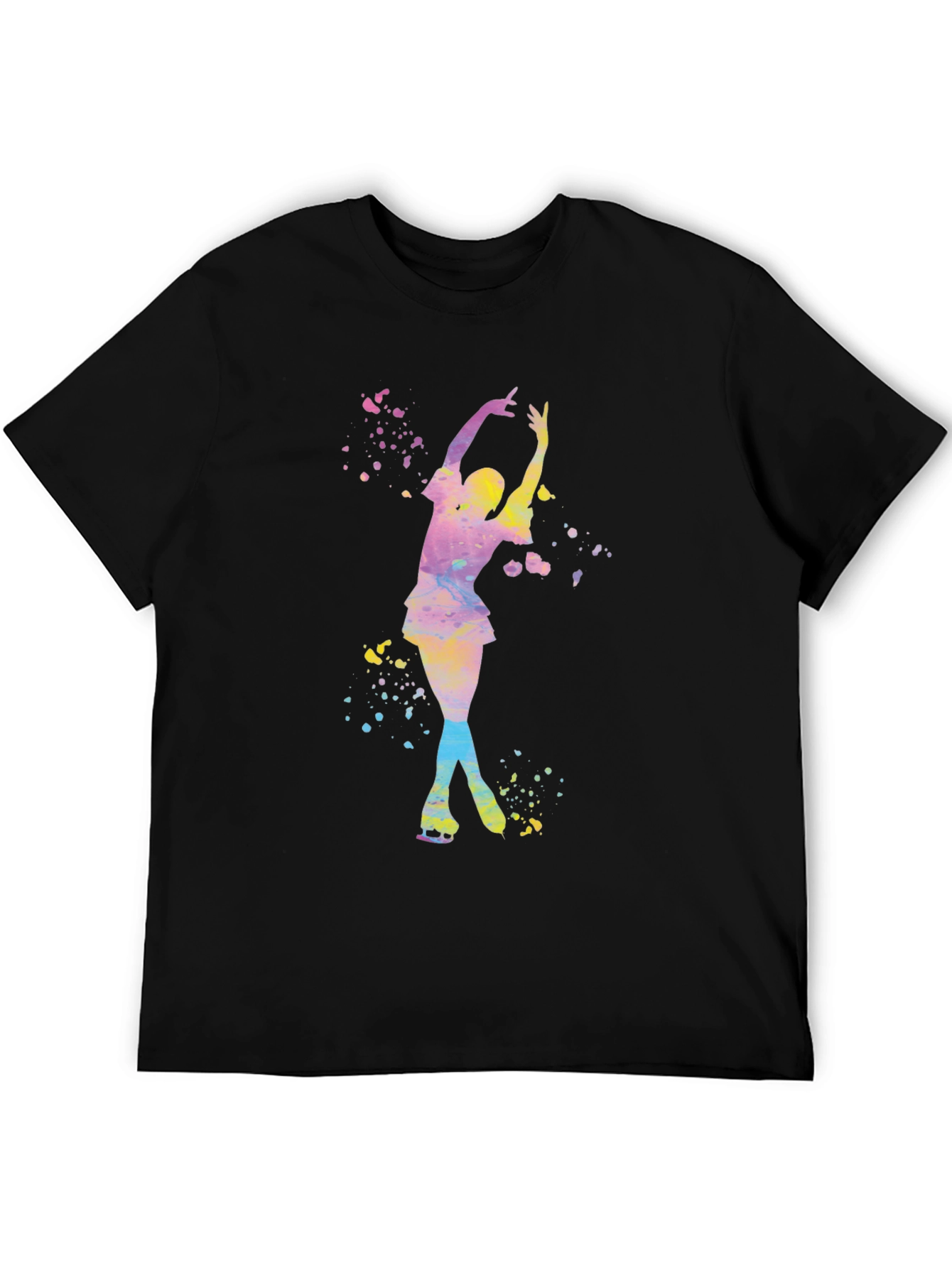 Figure Skater Watercolor Graphic T-Shirt