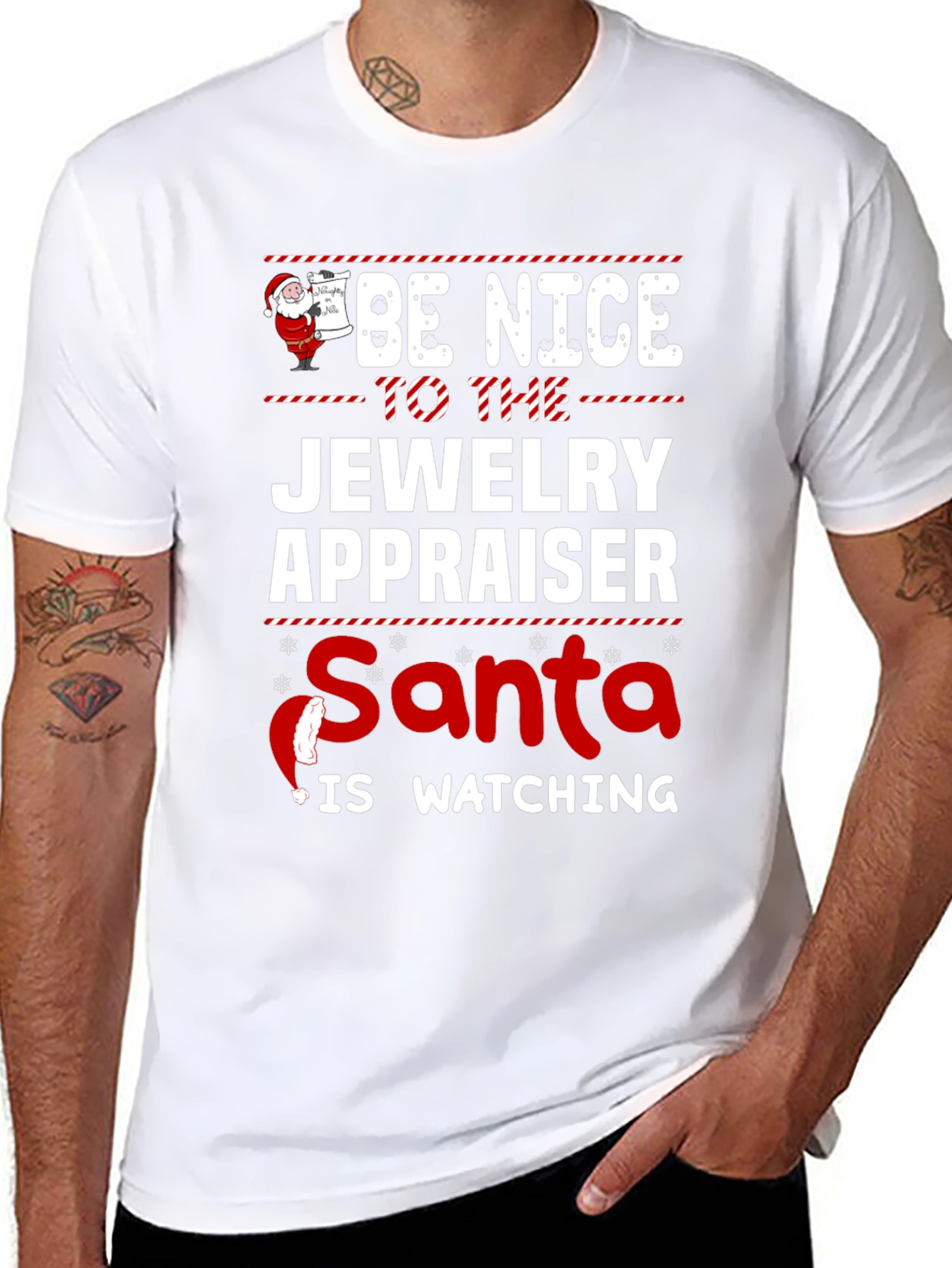 Funny Jewelry Appraiser Santa Christmas T-Shirt