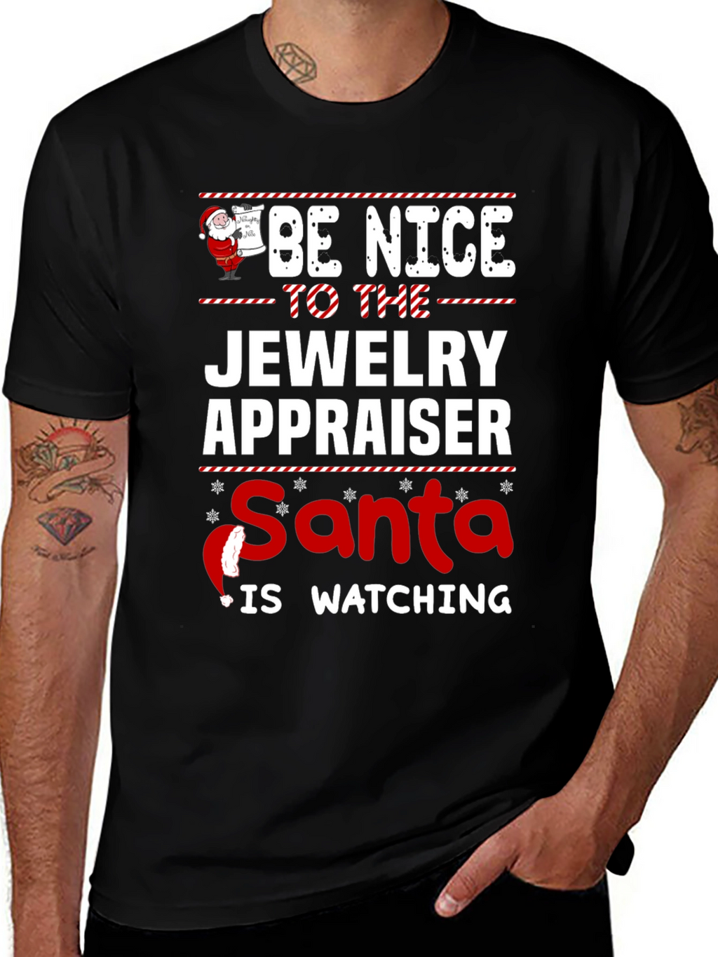 Funny Jewelry Appraiser Santa Christmas T-Shirt