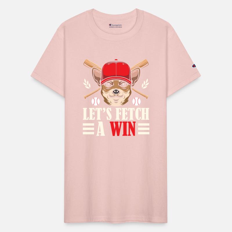 Let's Fetch a Win Cute Dog Sports Player Baseball