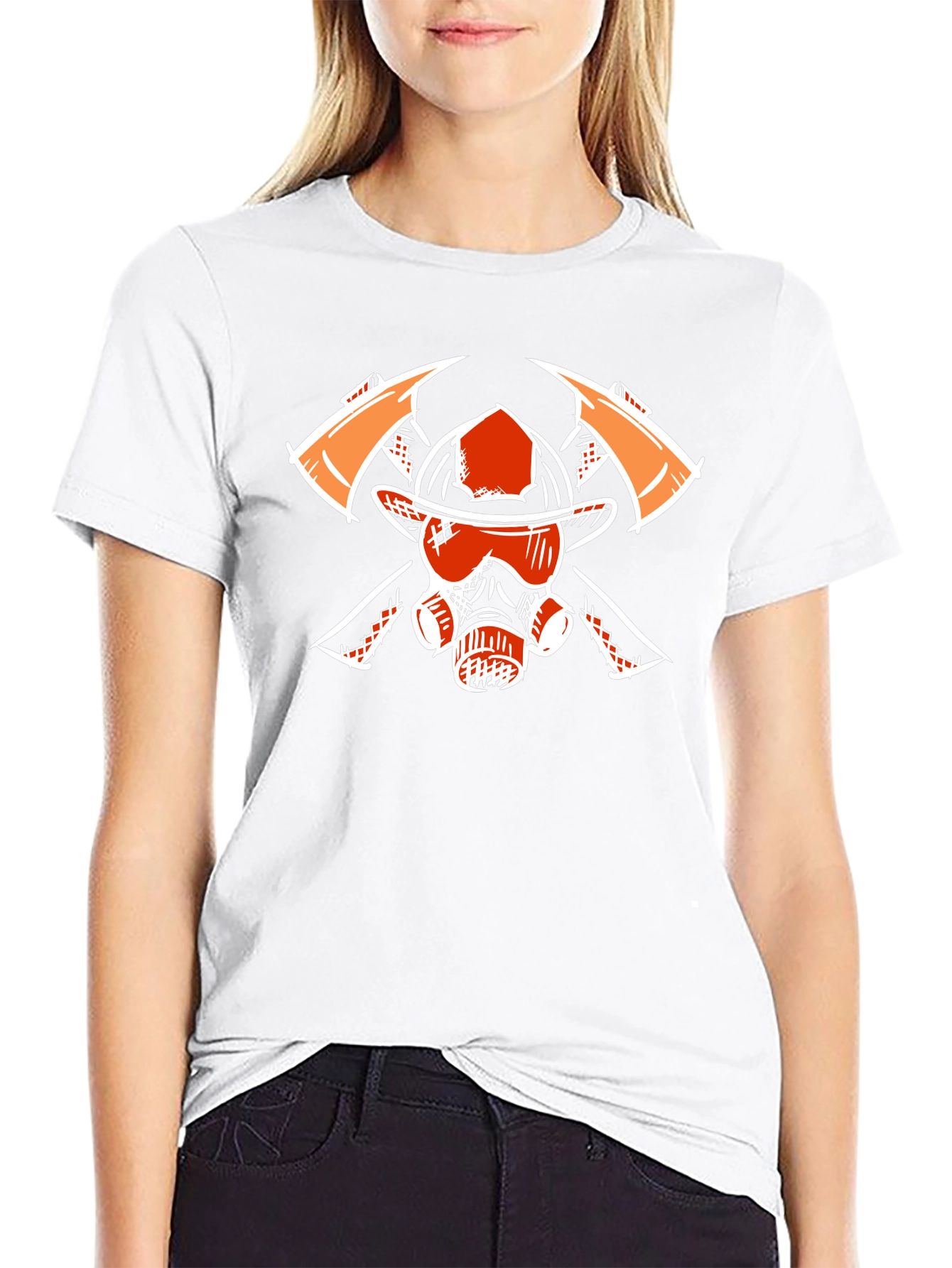 Firefighter Graphic Tee - Axes Helmet Mask