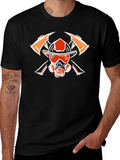 Firefighter Graphic Tee - Axes Helmet Mask