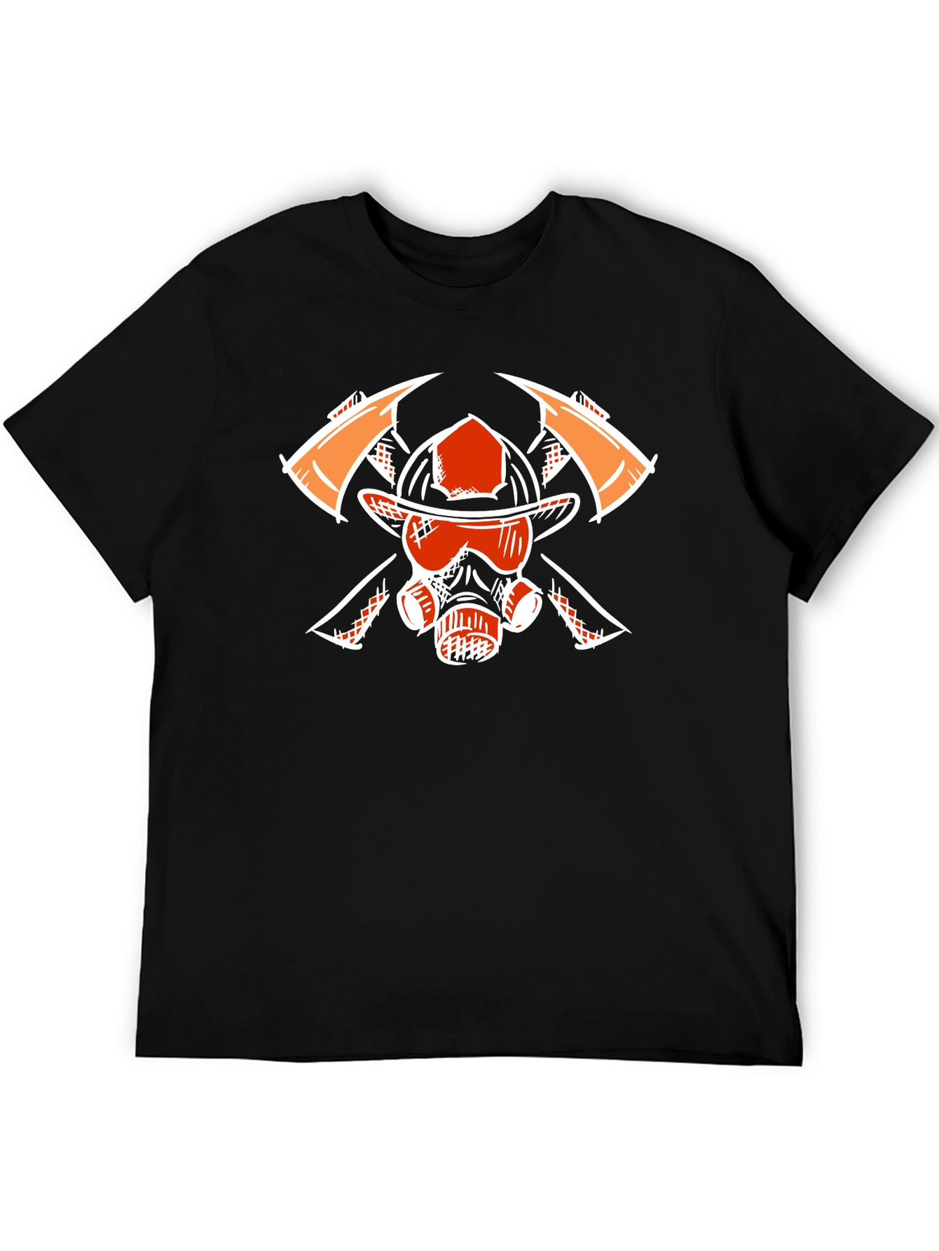 Firefighter Graphic Tee - Axes Helmet Mask