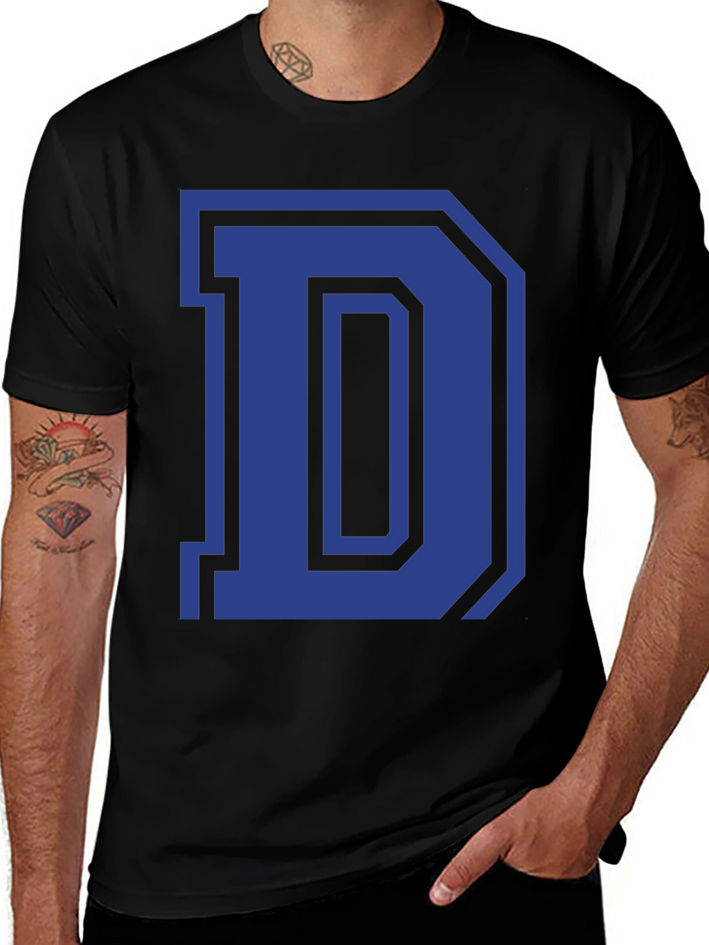 Letter D Graphic Tee - Classic Style