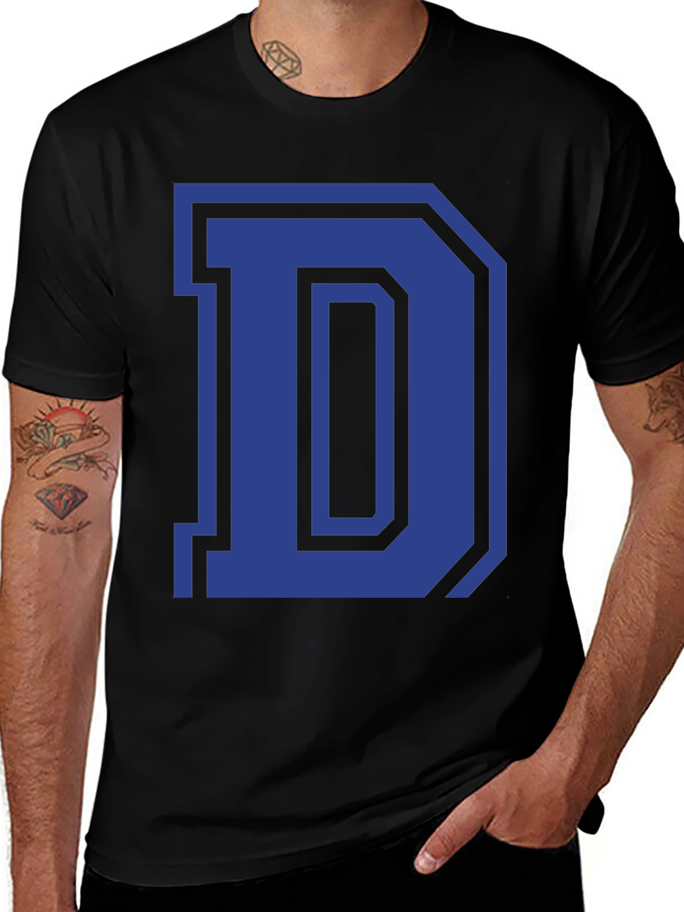 Letter D Graphic Tee - Classic Style