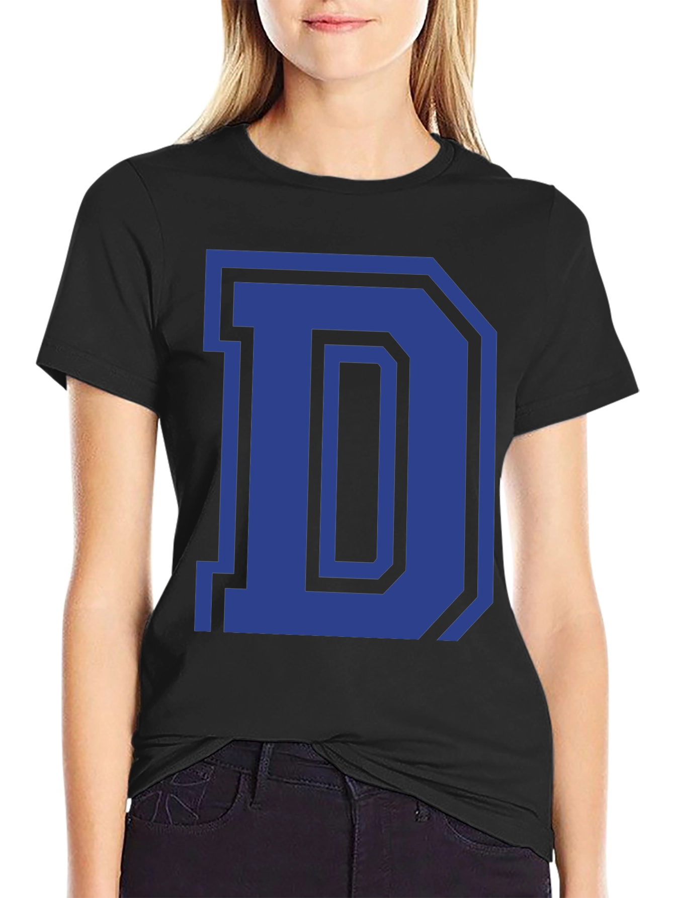 Letter D Graphic Tee - Classic Style