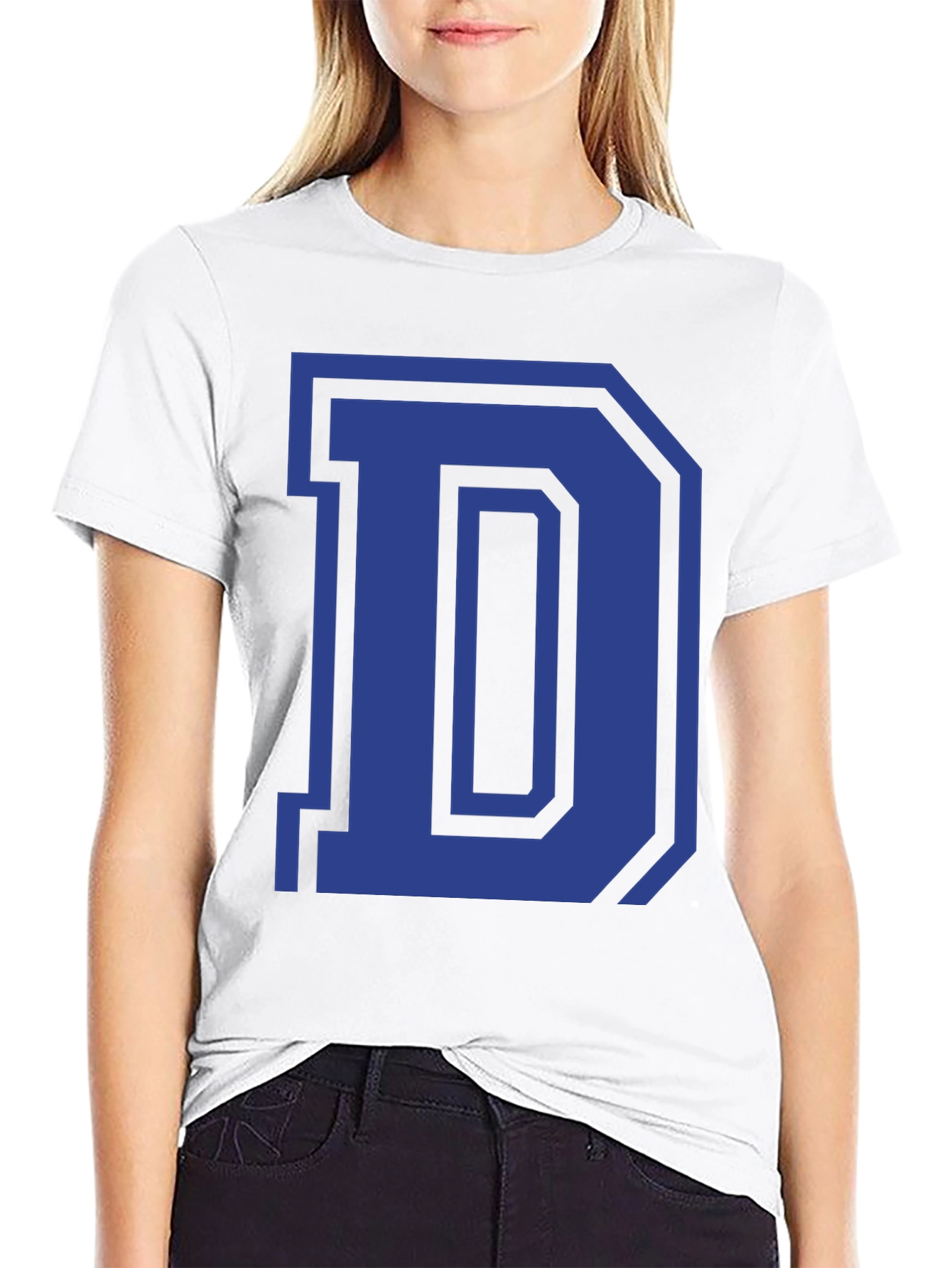 Letter D Graphic Tee - Classic Style