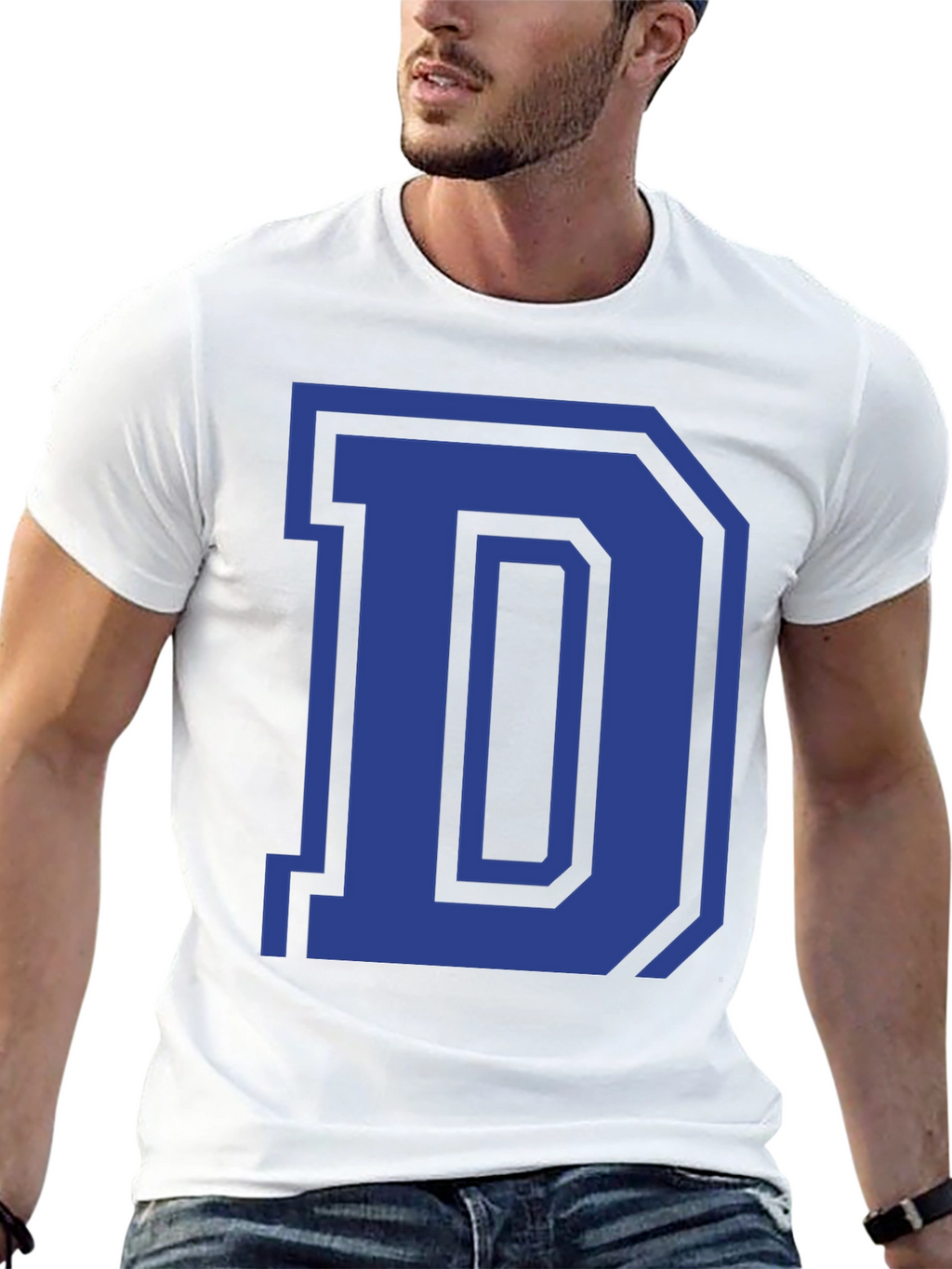 Letter D Graphic Tee - Classic Style