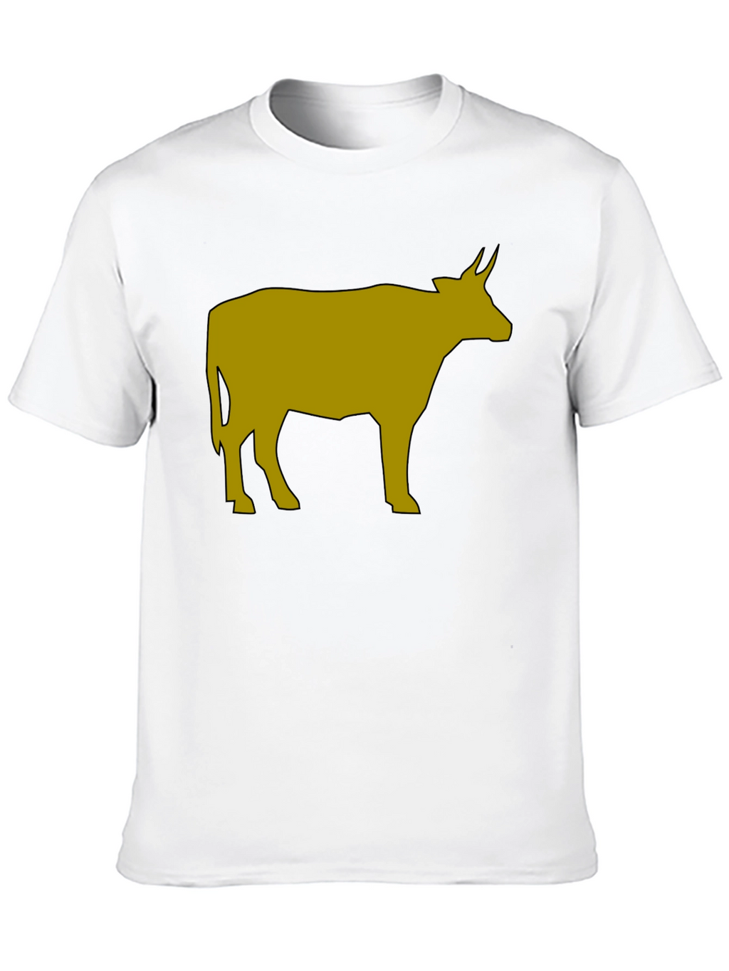 Cow Graphic Tee - Black Cotton Blend T-Shirt