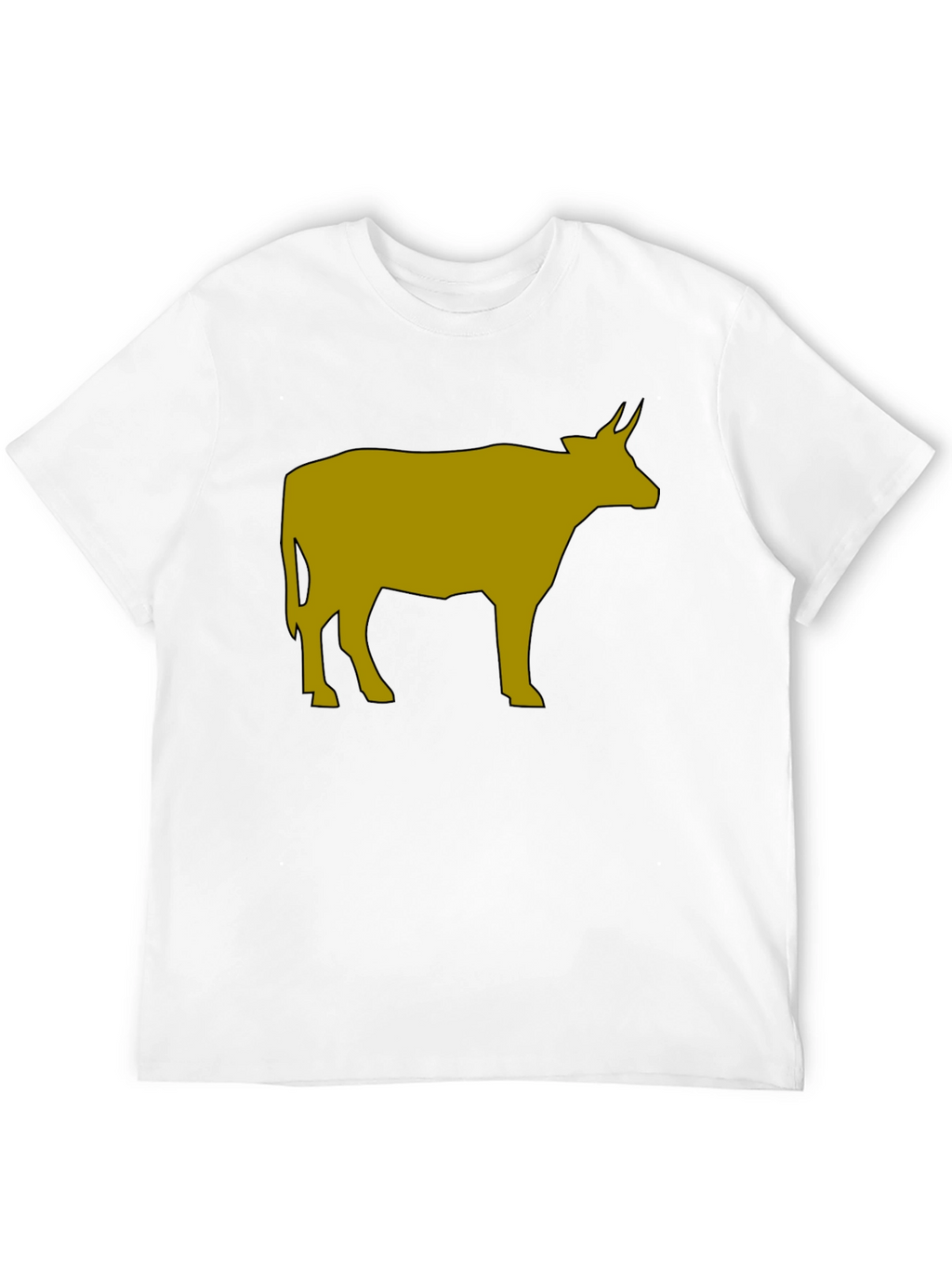 Cow Graphic Tee - Black Cotton Blend T-Shirt