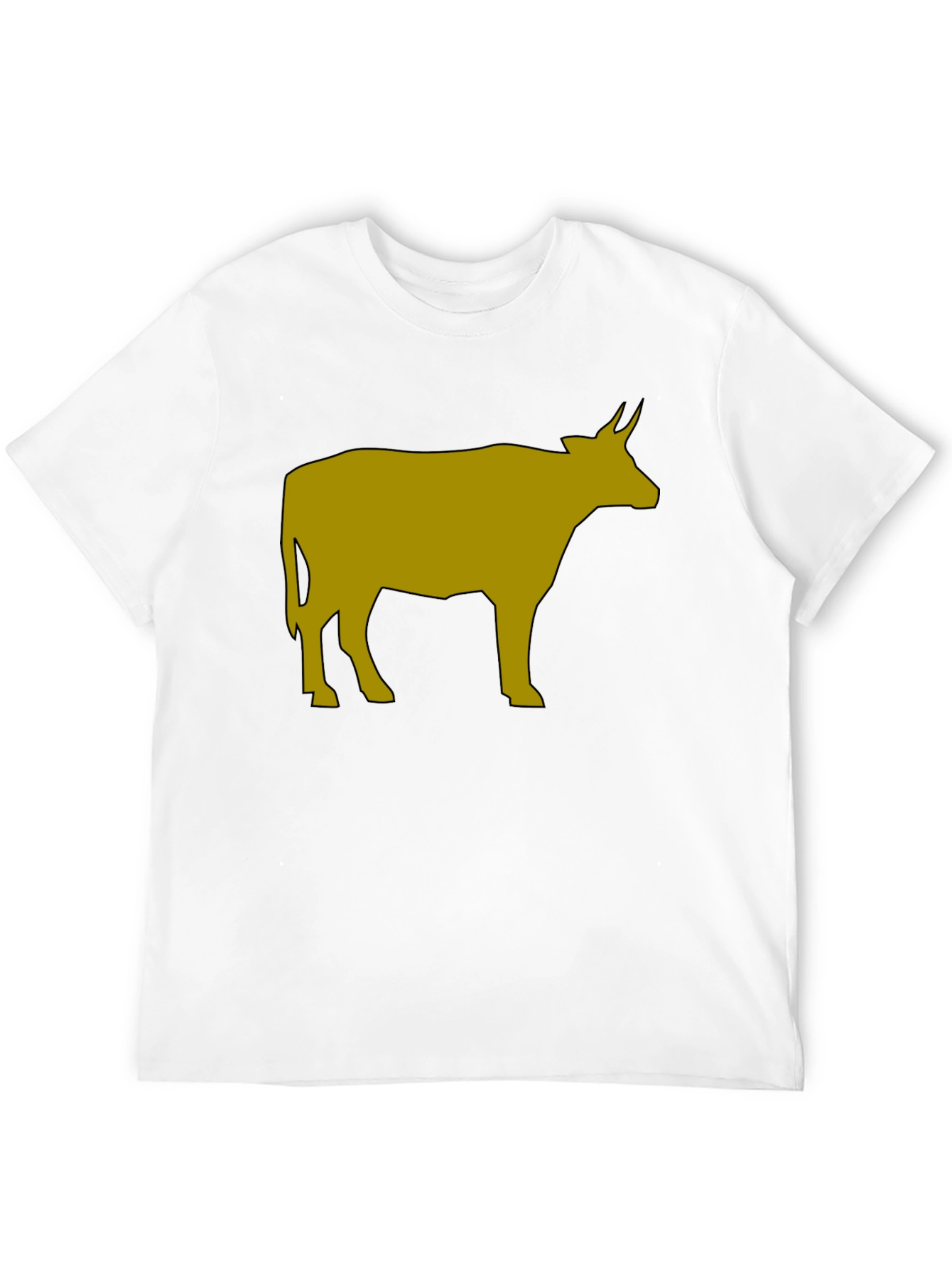 Cow Graphic Tee - Black Cotton Blend T-Shirt