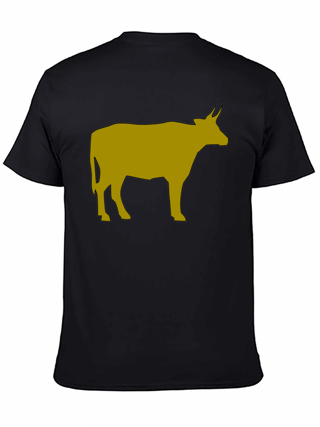 Cow Graphic Tee - Black Cotton Blend T-Shirt